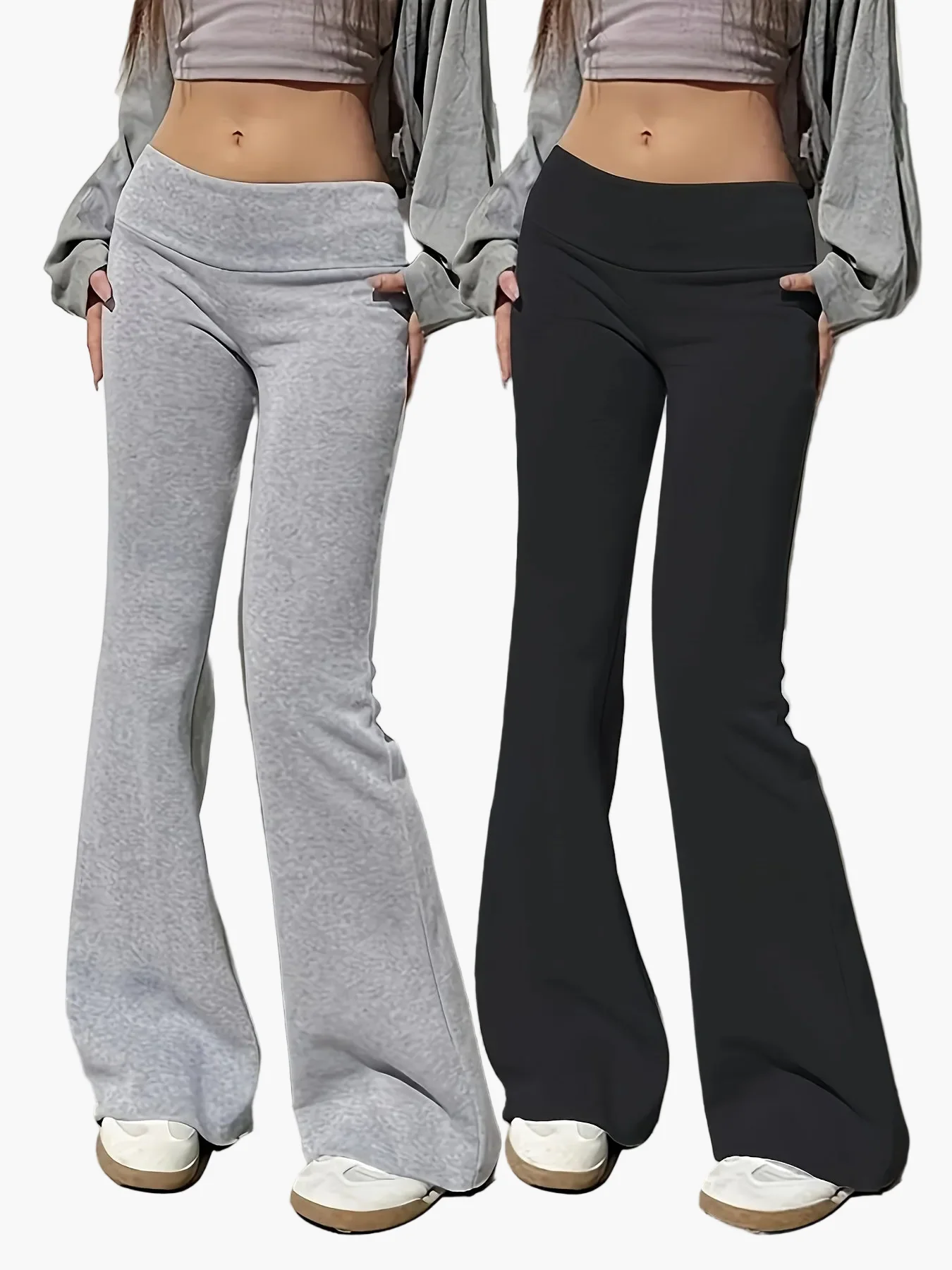 Pantalon évasé taille haute femme style décontracté pour le printemps et l'été - Image 8