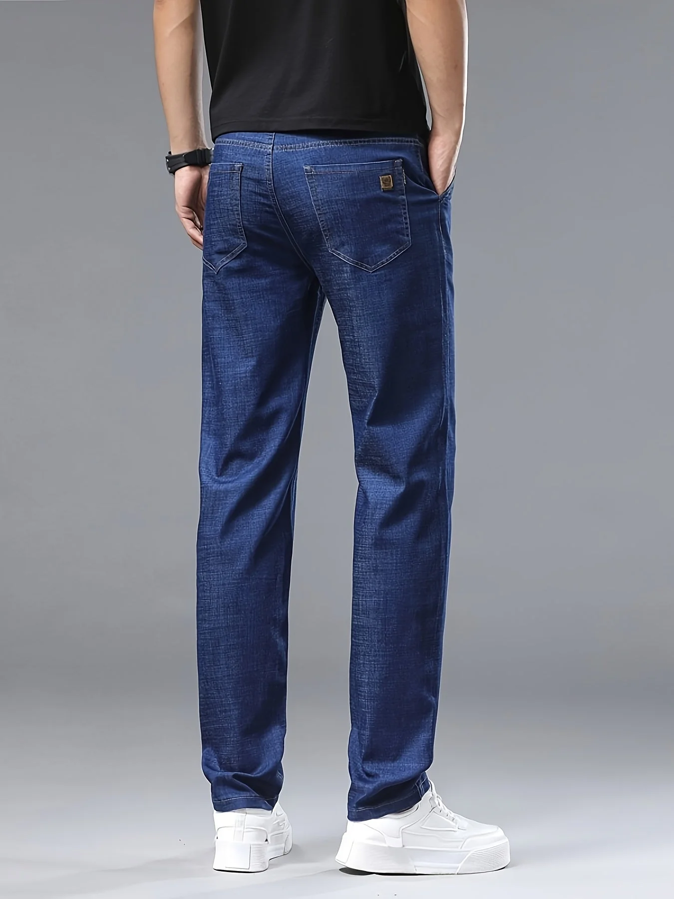 Pantalon jean homme style basique coupe droite idéal pour l'été - Image 4