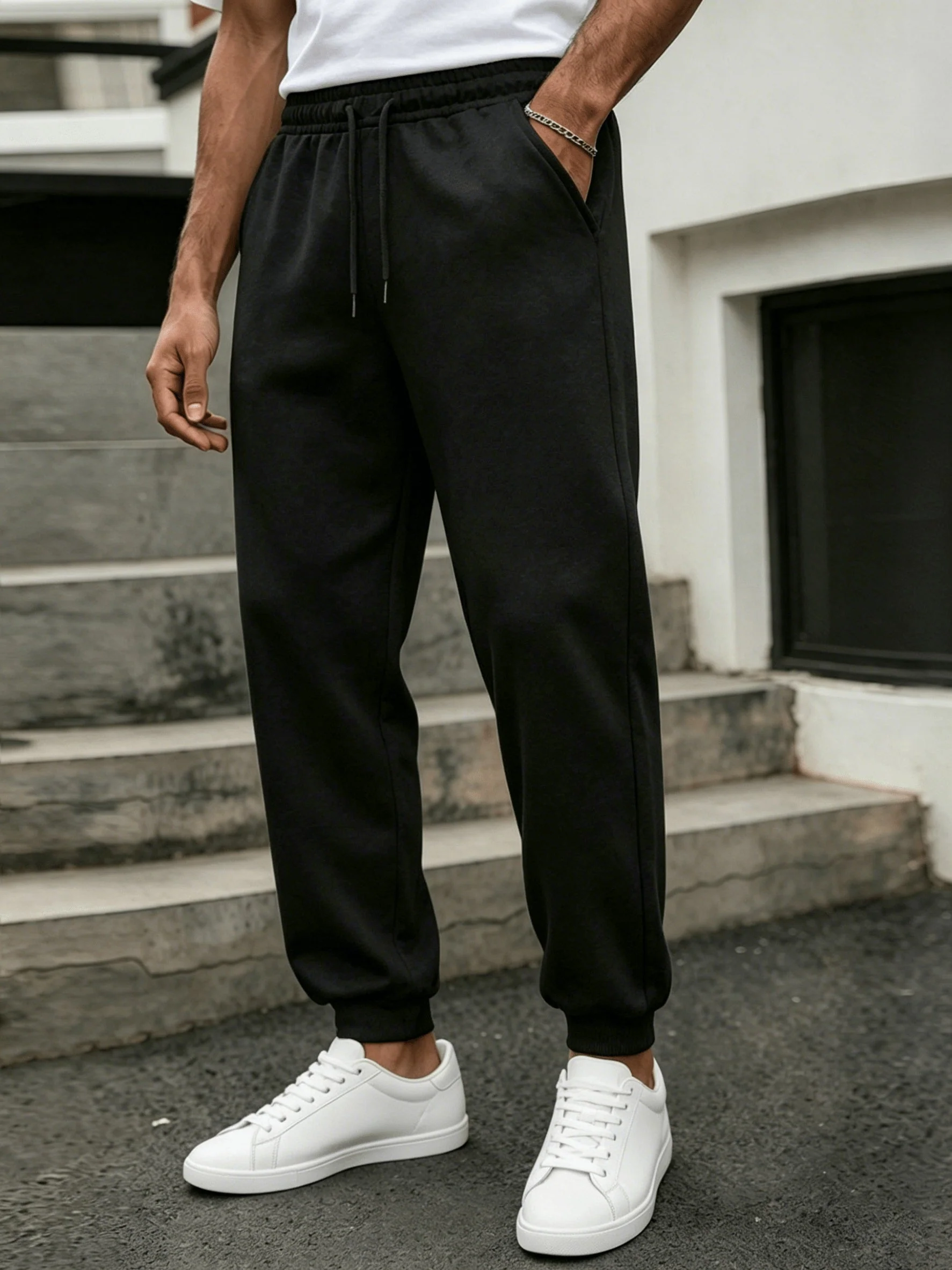Pantalon de jogging homme coupe droite style urbain pour sport et détente - Image 2