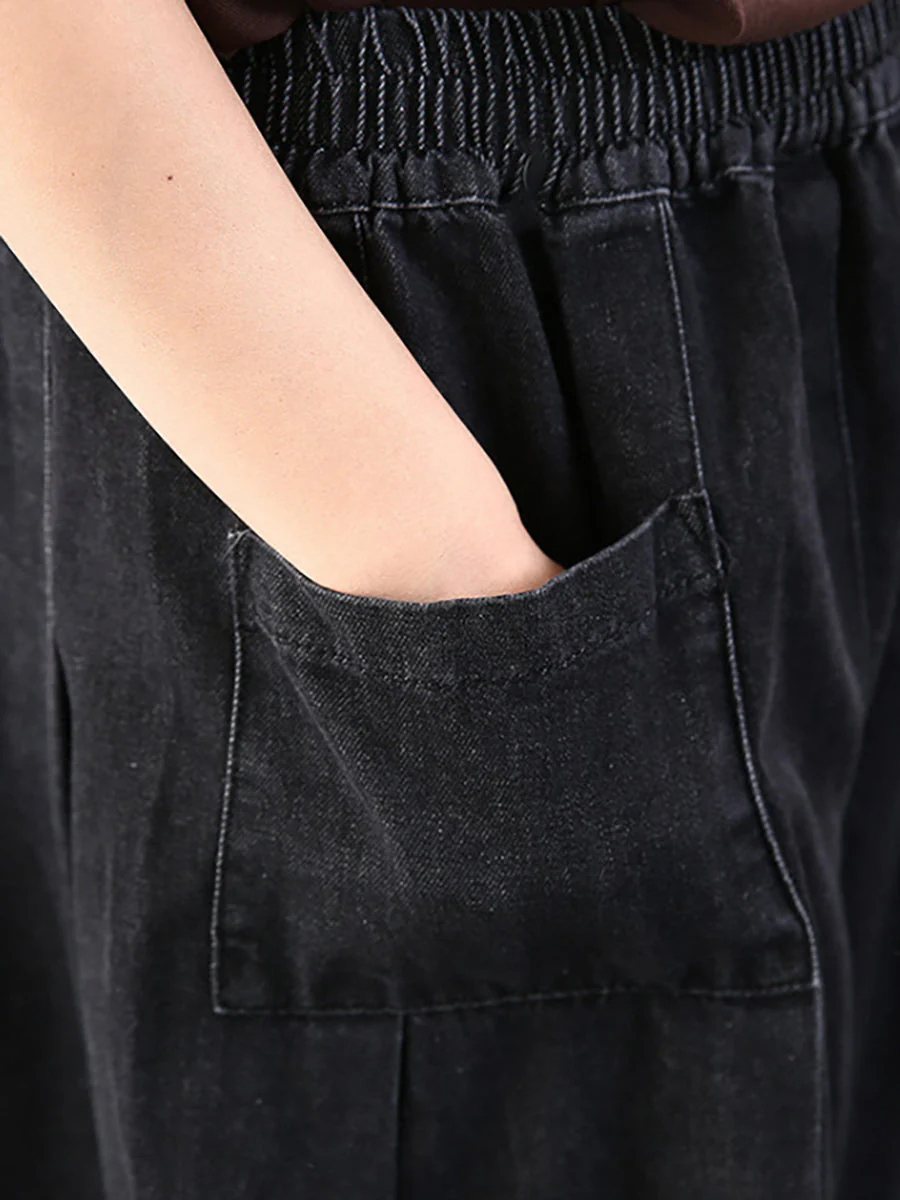 Pantalon large décontracté pour femme style streetwear avec poches, taille élastique, idéal pour un look urbain tendance - Image 10