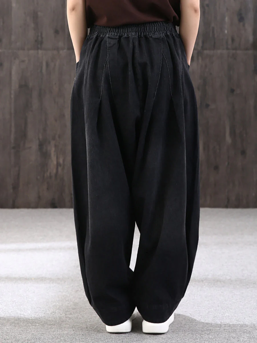 Pantalon large décontracté pour femme style streetwear avec poches, taille élastique, idéal pour un look urbain tendance - Image 11