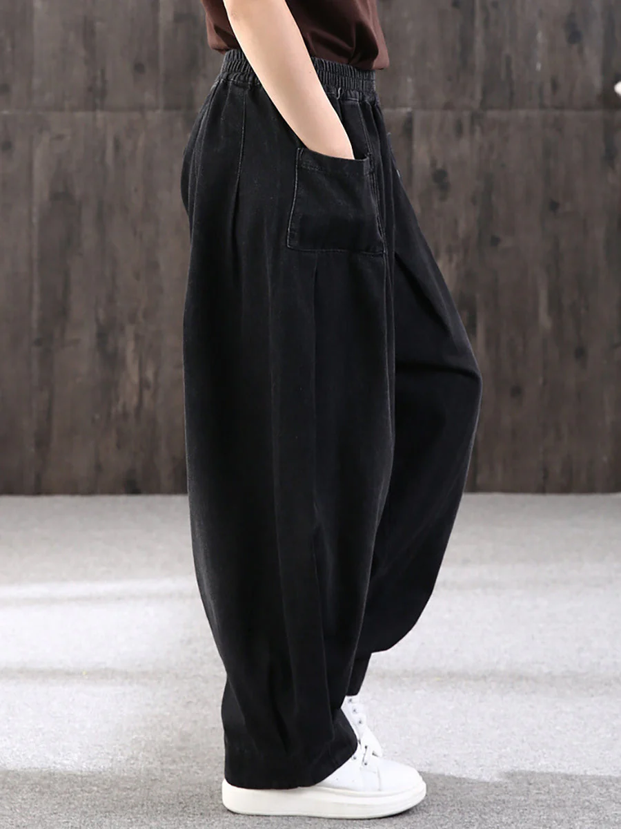Pantalon large décontracté pour femme style streetwear avec poches, taille élastique, idéal pour un look urbain tendance - Image 8