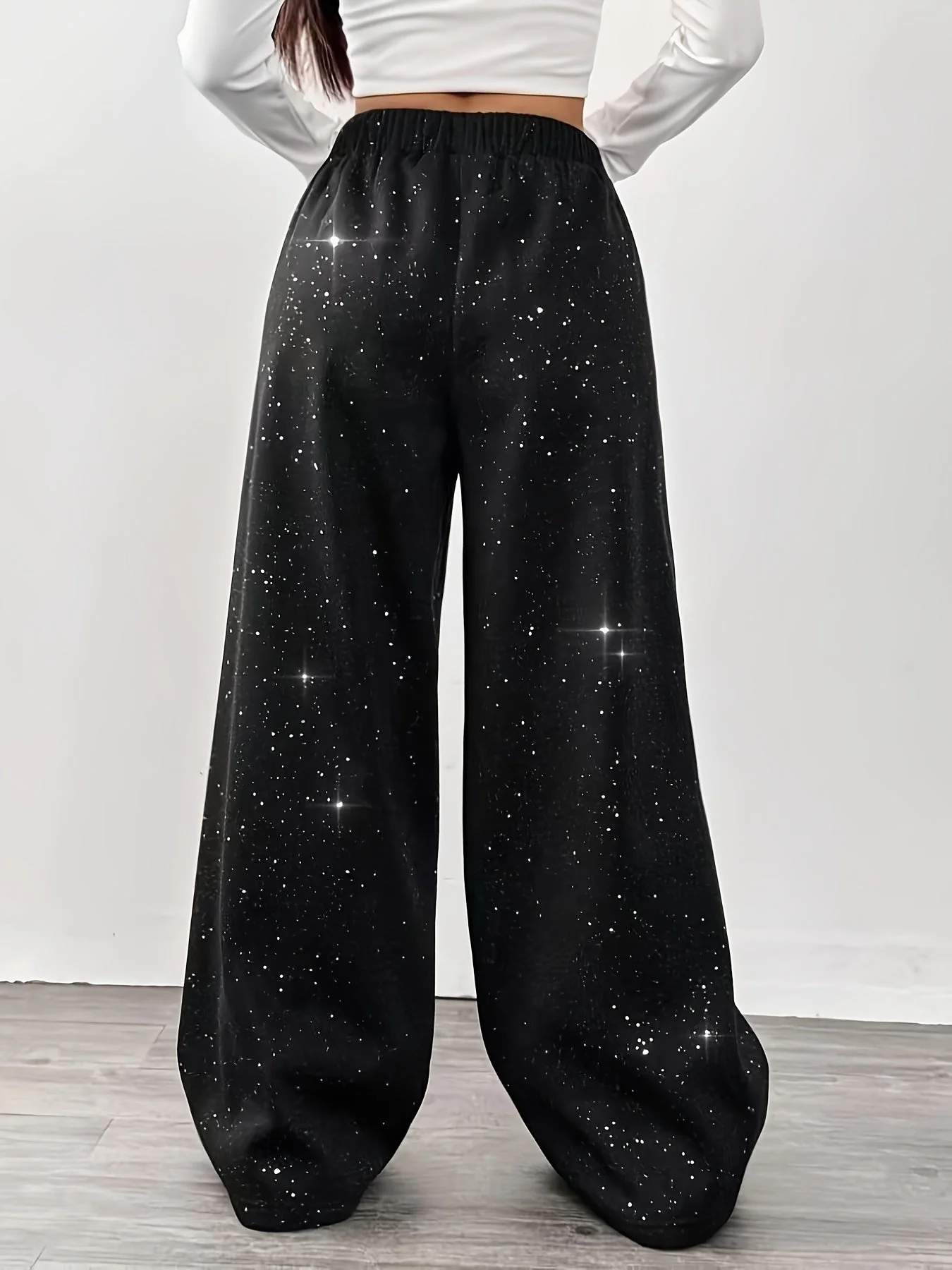 Pantalon large décontracté pour femme style galaxie idéal pour loisirs et sorties - Image 3