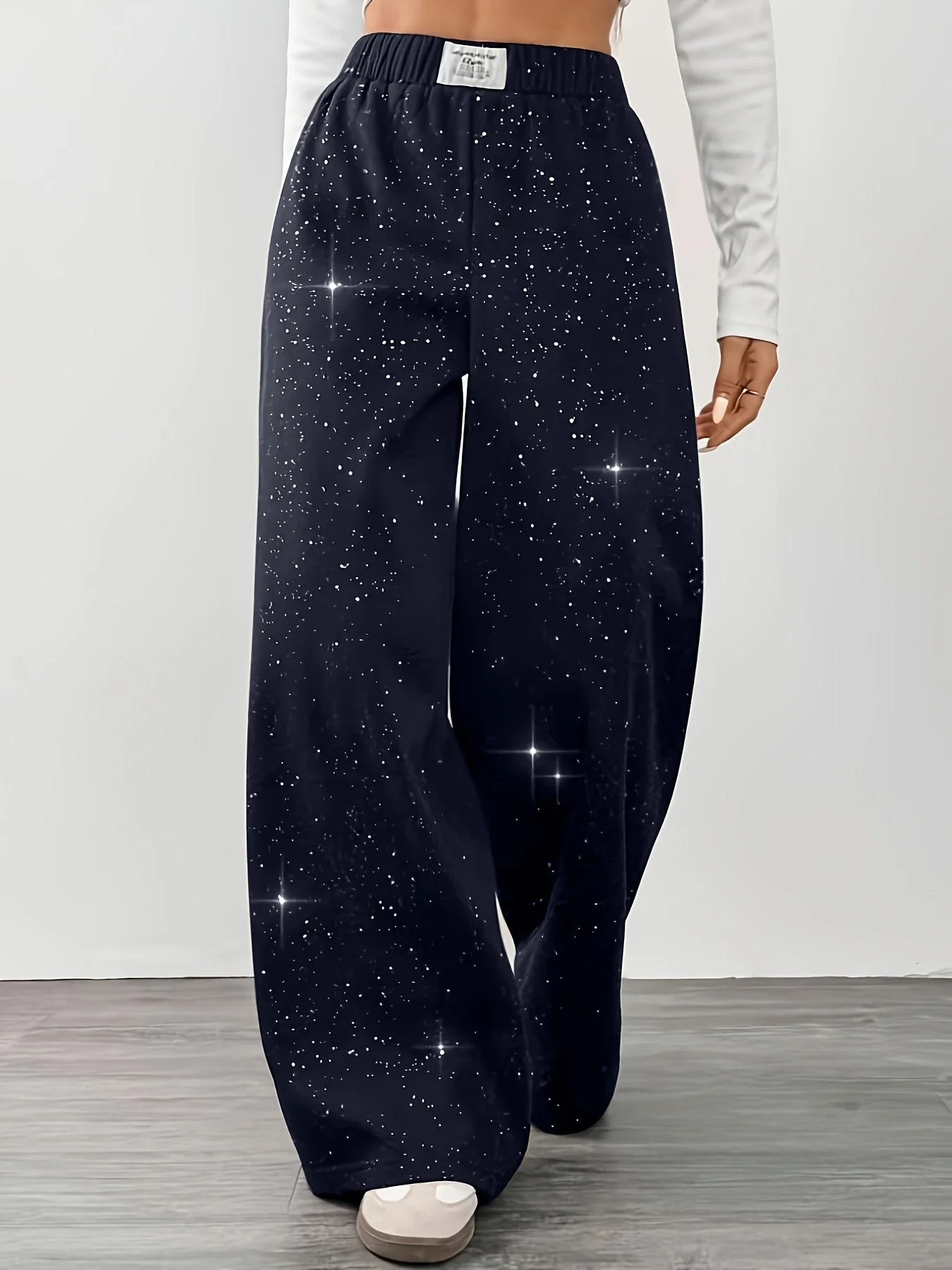 Pantalon large décontracté pour femme style galaxie idéal pour loisirs et sorties - Image 4