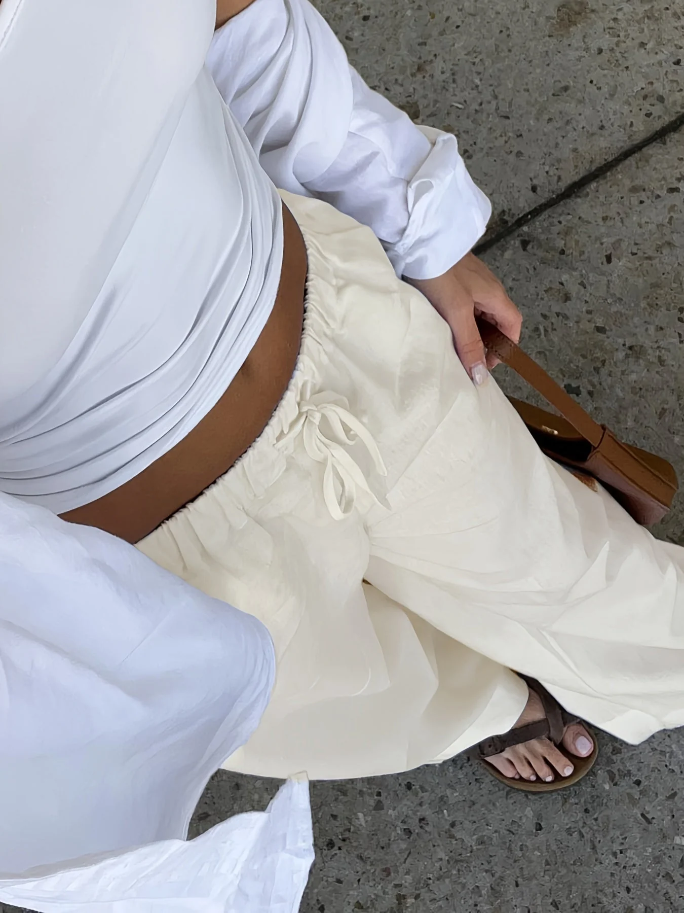Pantalon large décontracté femme taille haute à jambes droites pour look urbain chic - Image 8