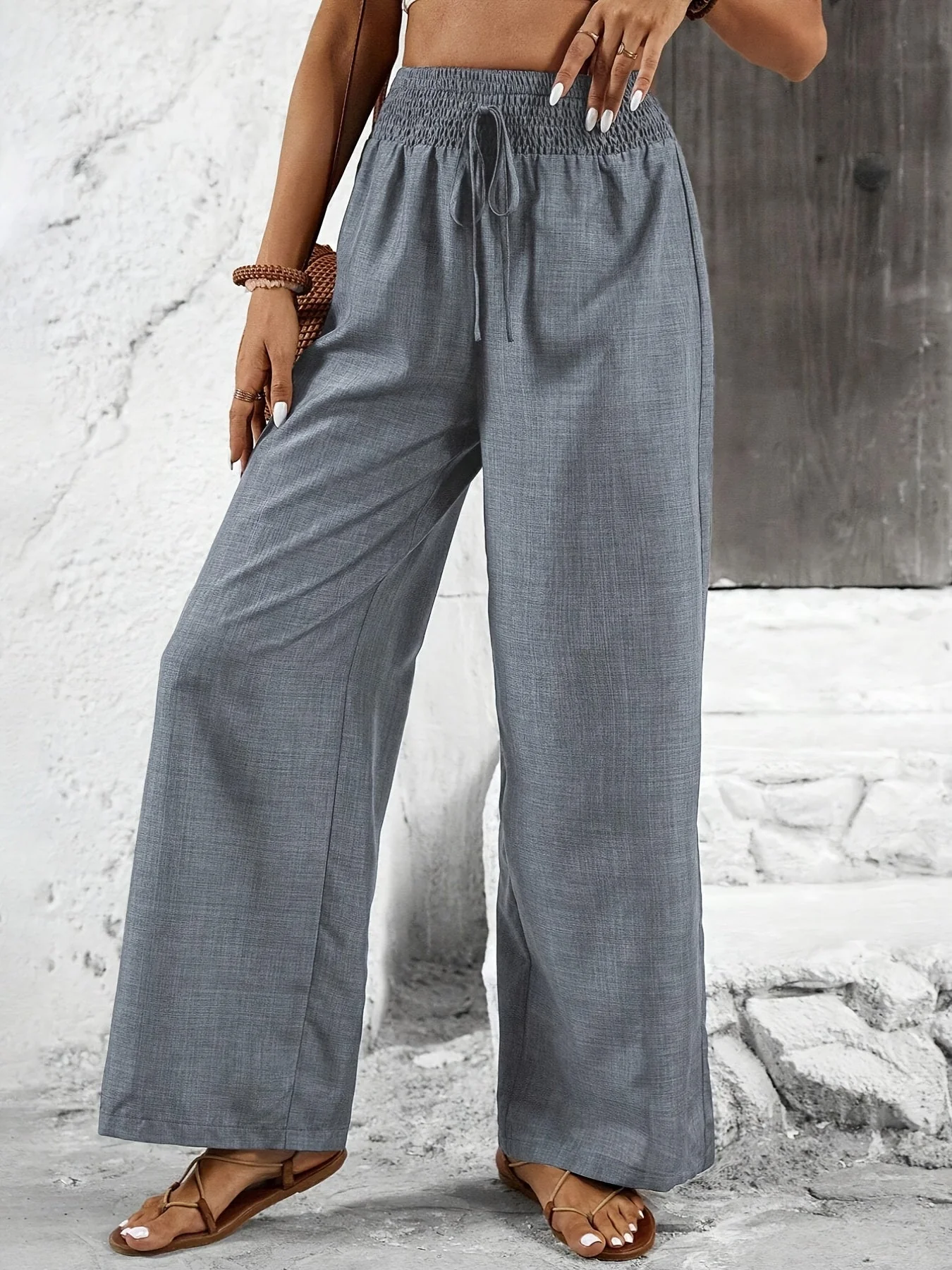 Pantalon large femme style décontracté élégant pour sorties et loisirs - Image 10