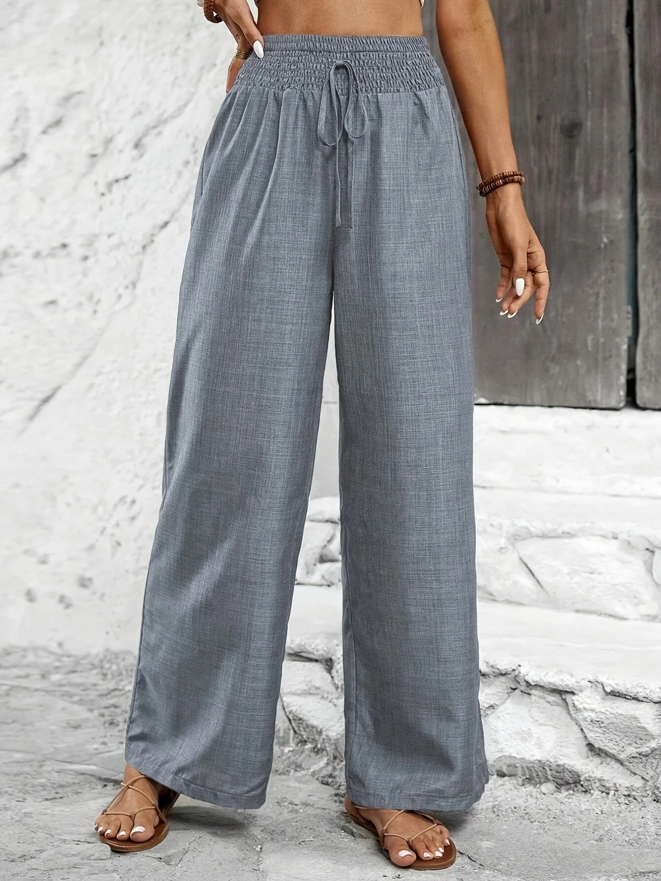 Pantalon large femme style décontracté élégant pour sorties et loisirs - Image 2
