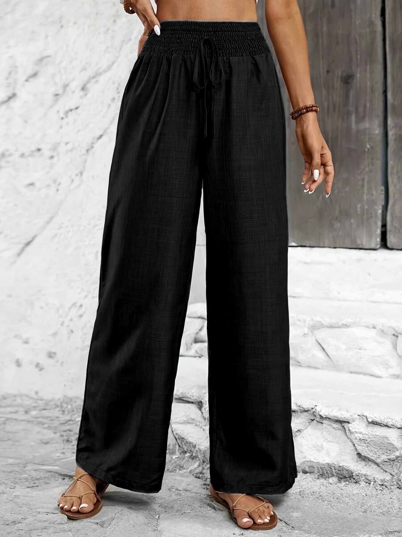 Pantalon large femme style décontracté élégant pour sorties et loisirs - Image 3