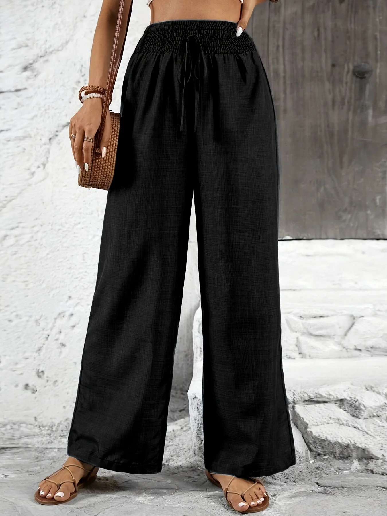 Pantalon large femme style décontracté élégant pour sorties et loisirs - Image 8