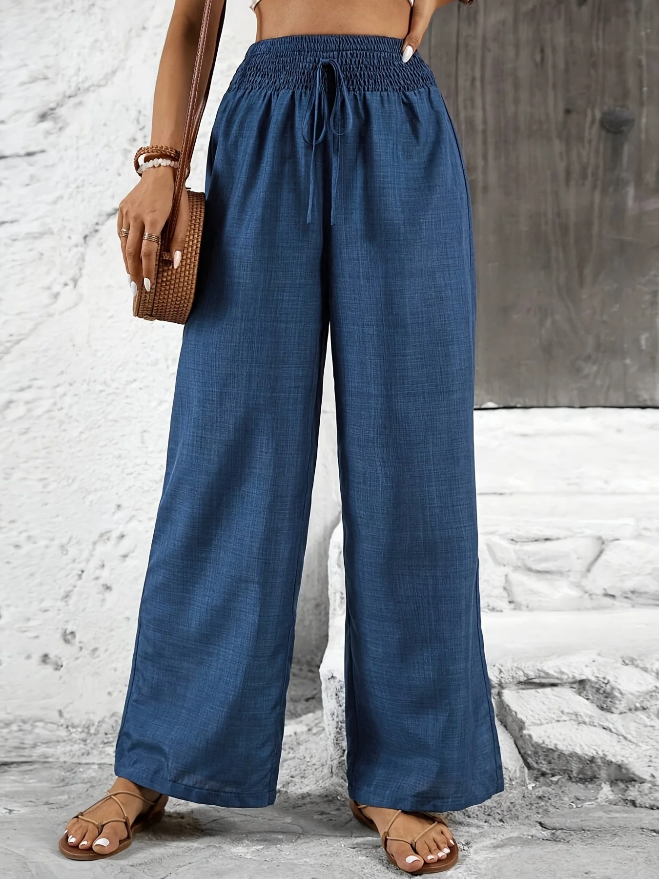 Pantalon large femme style décontracté élégant pour sorties et loisirs - Image 9