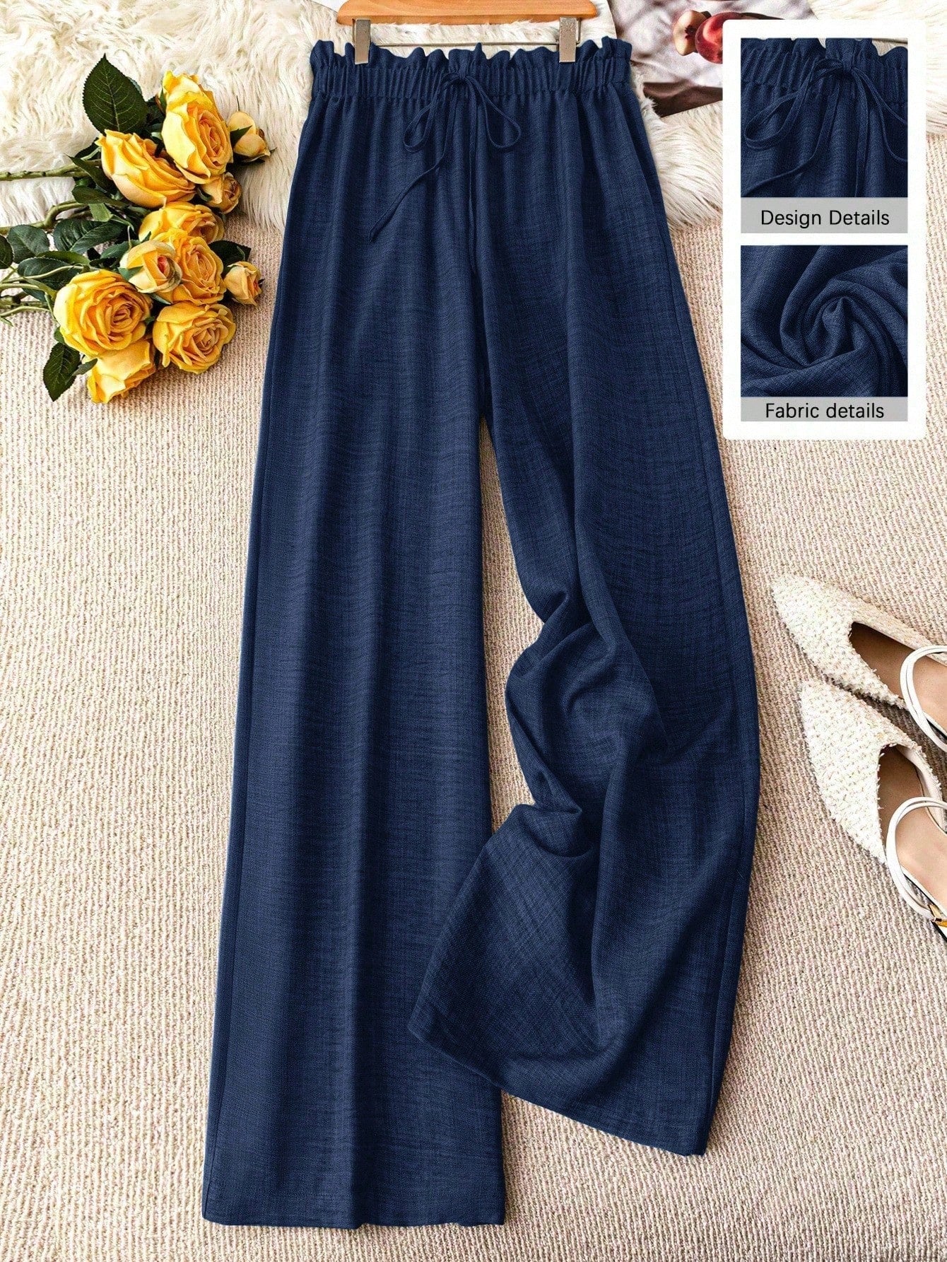 Pantalon large femme style décontracté à taille élastique – Idéal printemps et été - Image 4