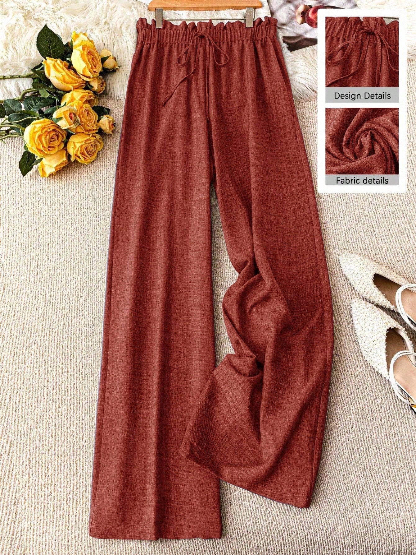 Pantalon large femme style décontracté à taille élastique – Idéal printemps et été - Image 5