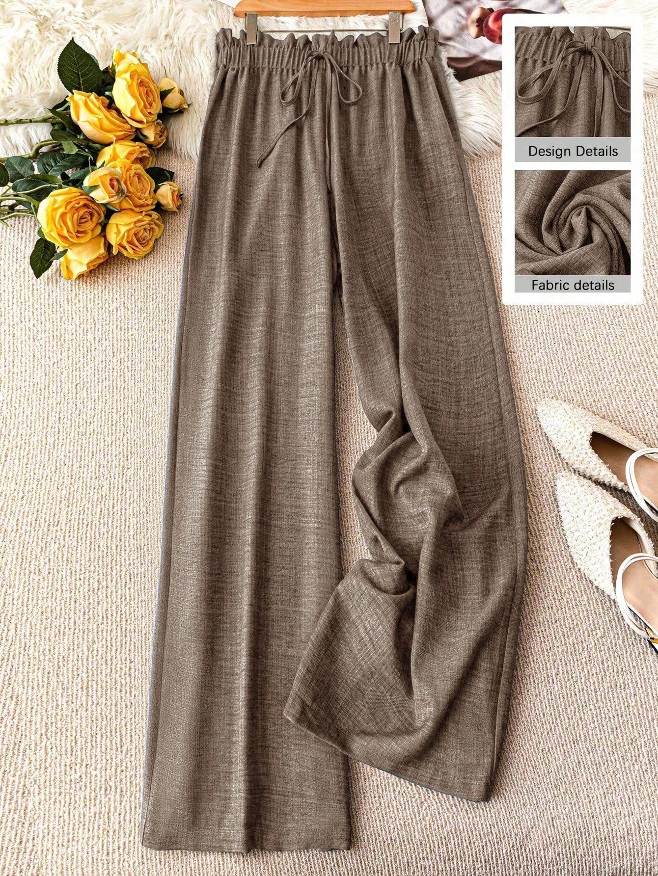 Pantalon large femme style décontracté à taille élastique – Idéal printemps et été - Image 6