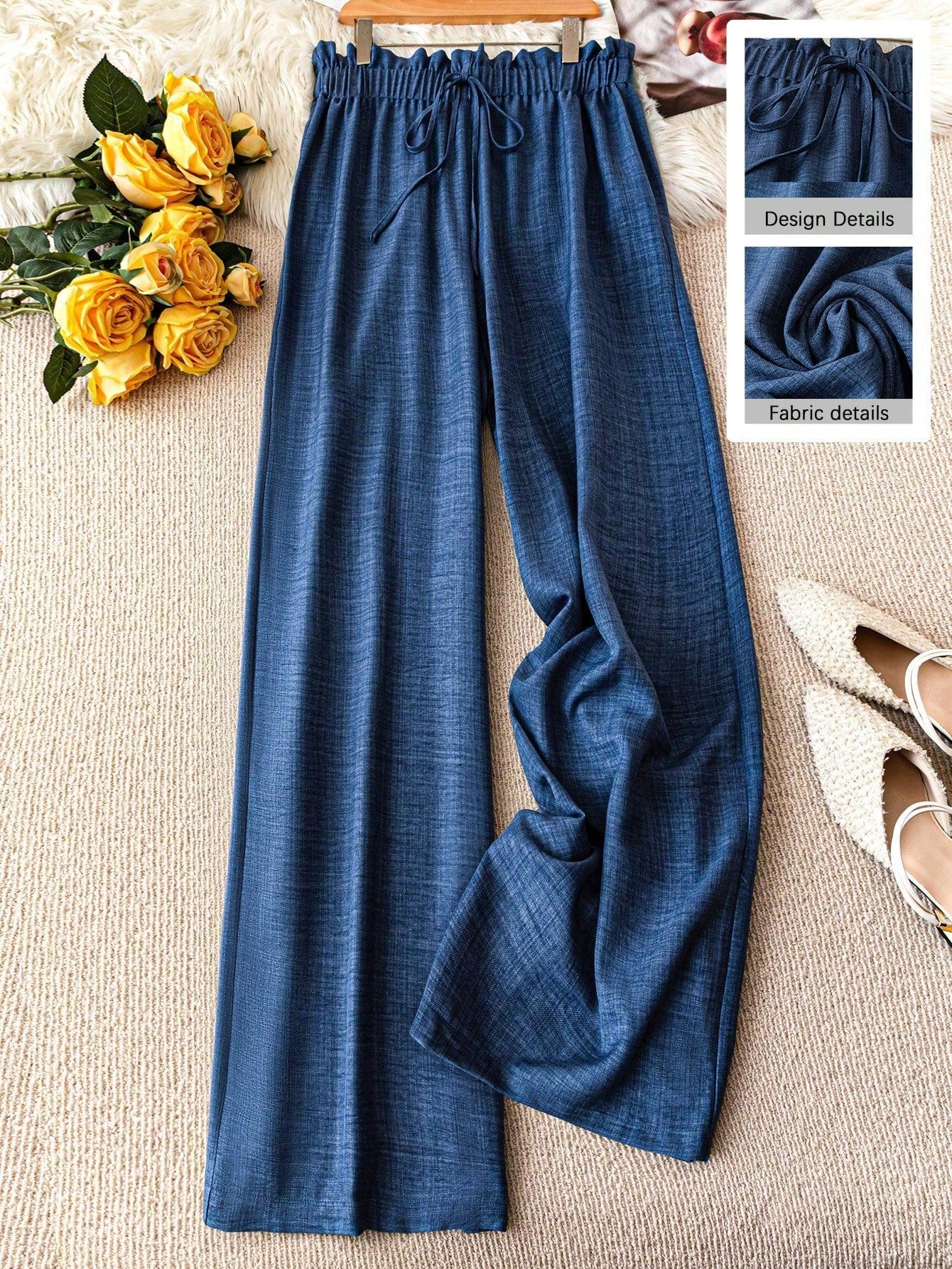Pantalon large femme style décontracté à taille élastique – Idéal printemps et été - Image 7