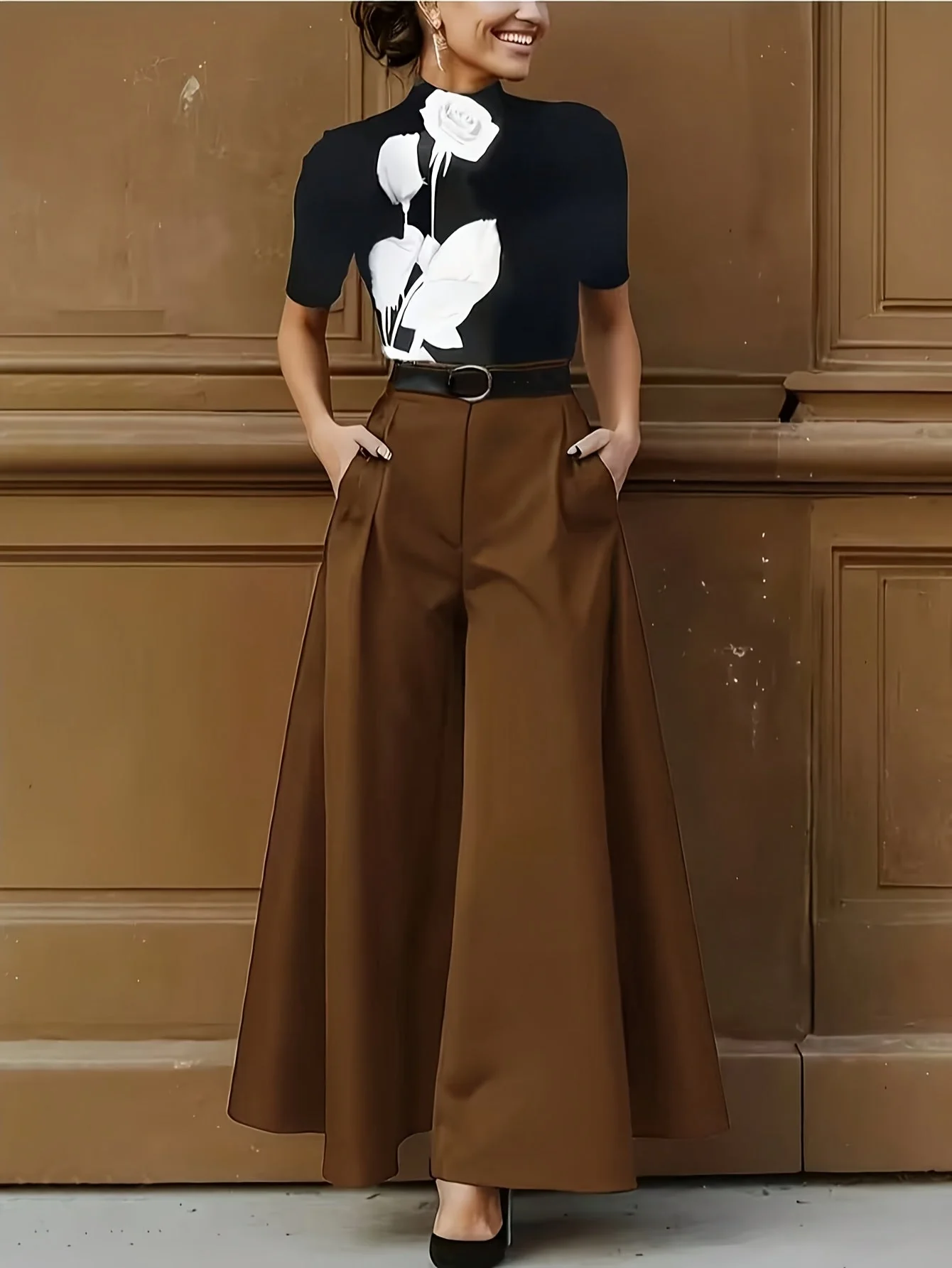 Pantalon large femme style élégant pour occasions formelles et quotidiennes - Image 3