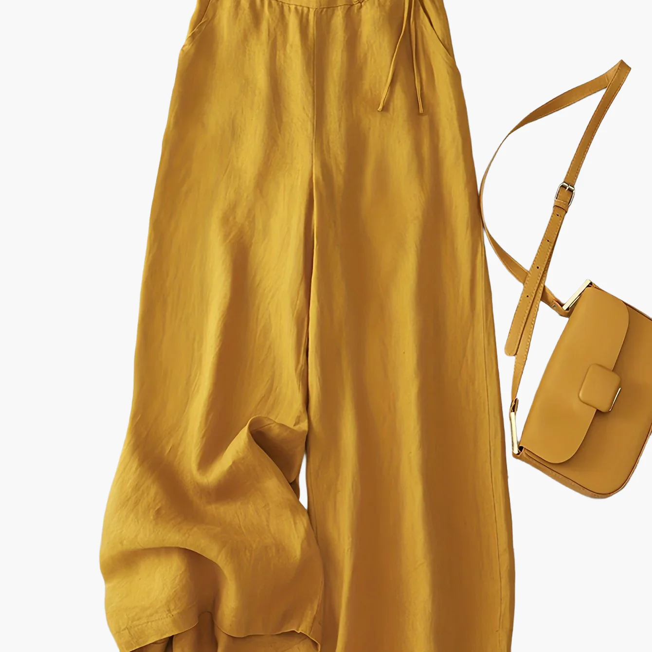 Pantalon large taille haute femme style élégant pour printemps et été - Image 10