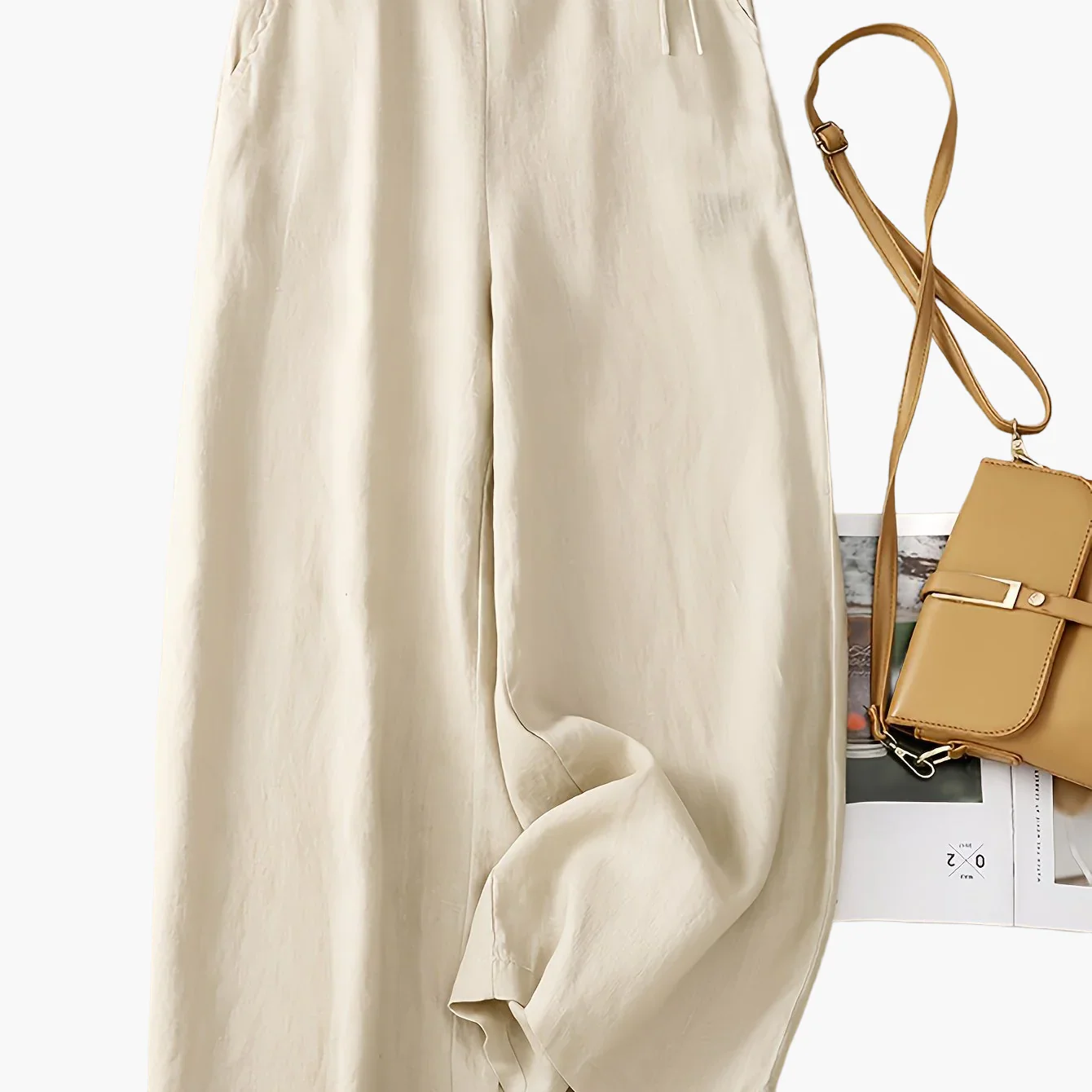 Pantalon large taille haute femme style élégant pour printemps et été - Image 14