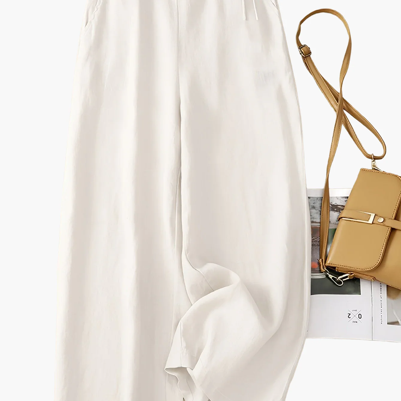Pantalon large taille haute femme style élégant pour printemps et été - Image 15