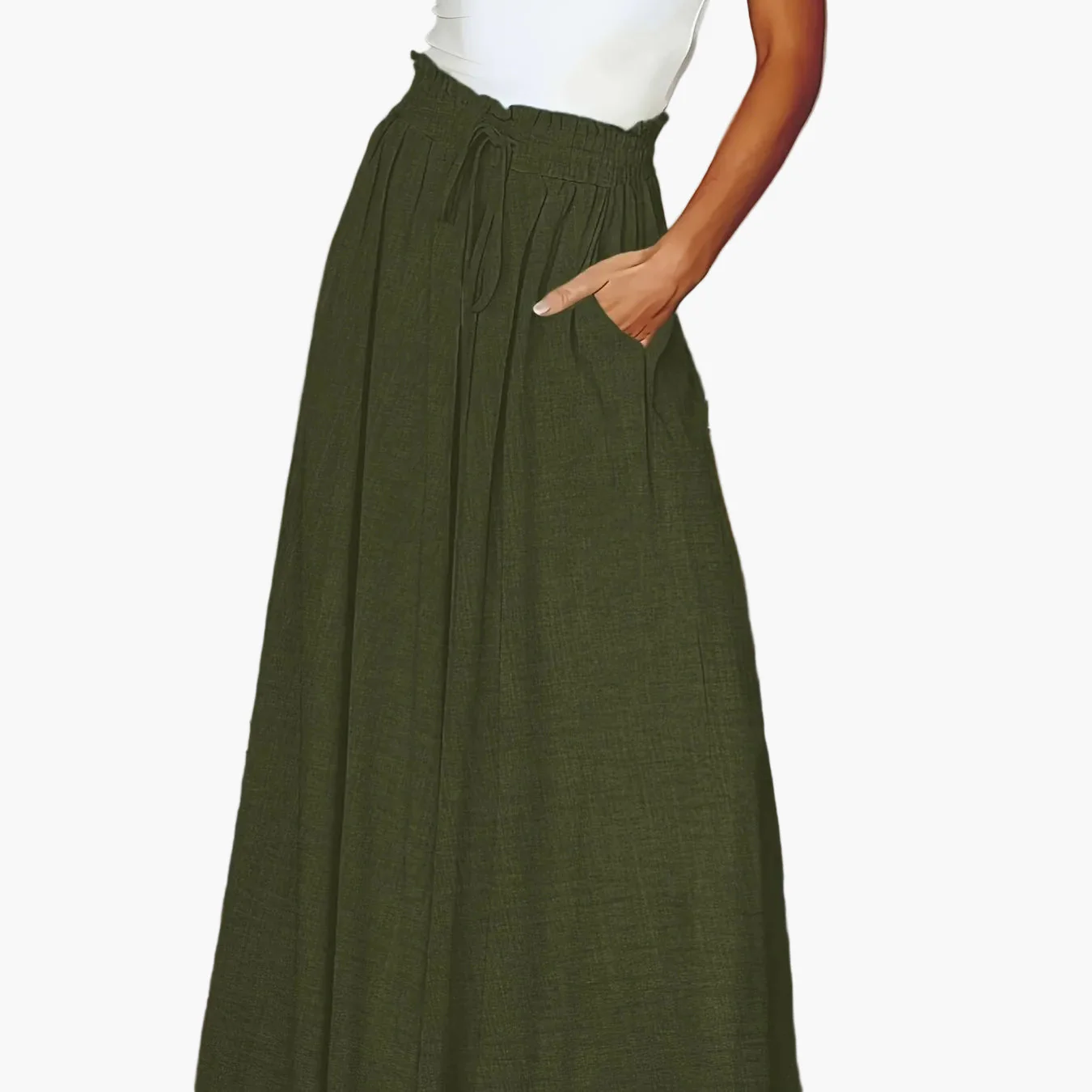 Pantalon large taille haute femme style élégant pour printemps et automne - Image 15
