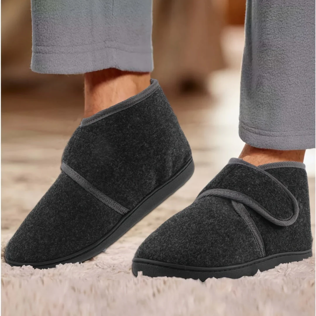Pantoufles montantes confort à scratch pour homme – Style classique et maintien optimal - Image 2