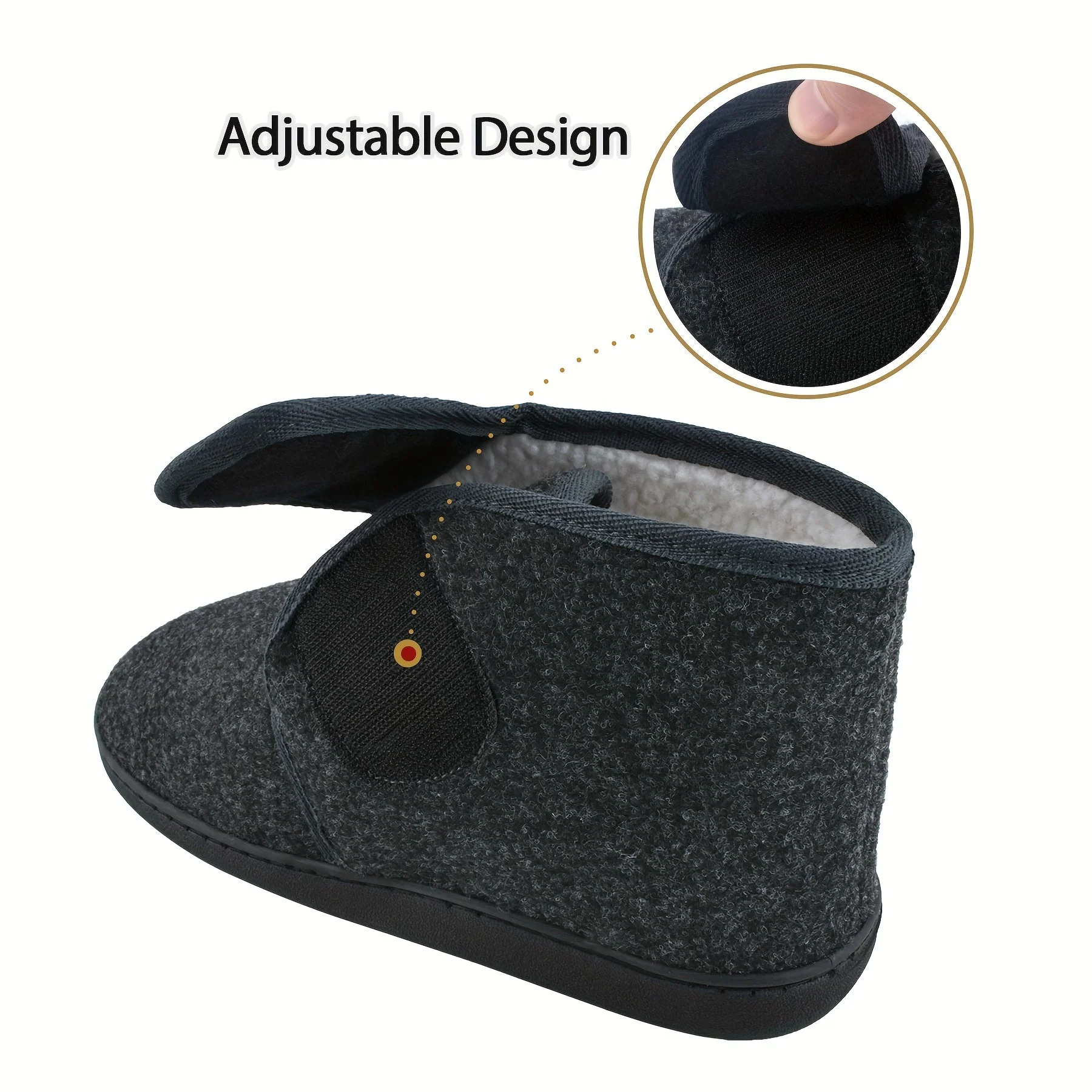 Pantoufles montantes confort à scratch pour homme – Style classique et maintien optimal - Image 4