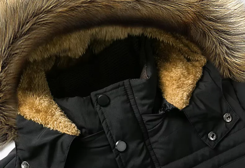 Parka d'hiver homme à capuche doublée polaire style urbain chaud et imperméable - Image 2