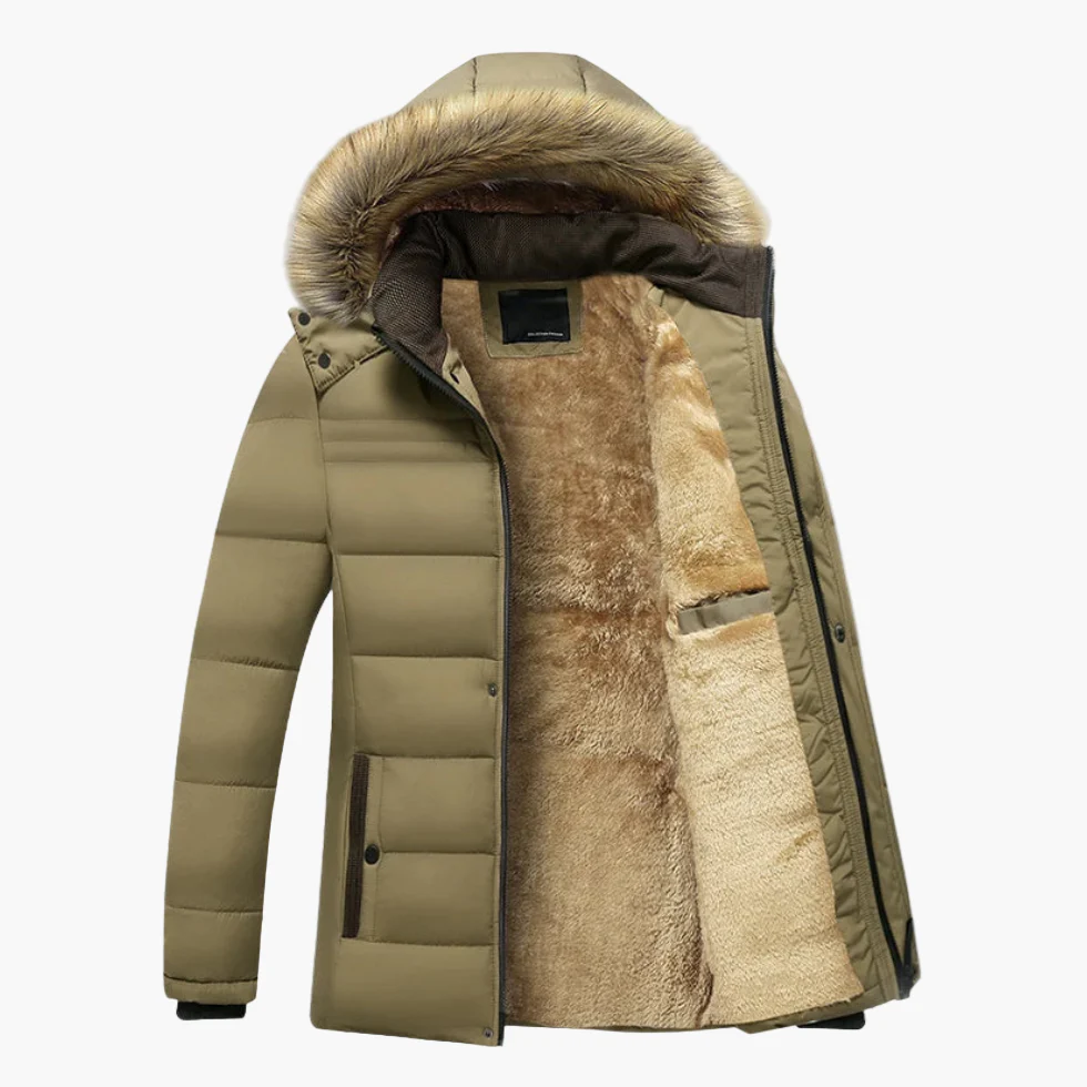 Parka d'hiver homme à capuche doublée polaire style urbain chaud et imperméable - Image 7