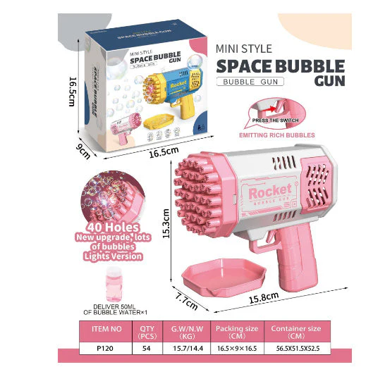 Pistolet à Bulles Bazooka – 69 Trous, Jouet pour Enfants - Image 14