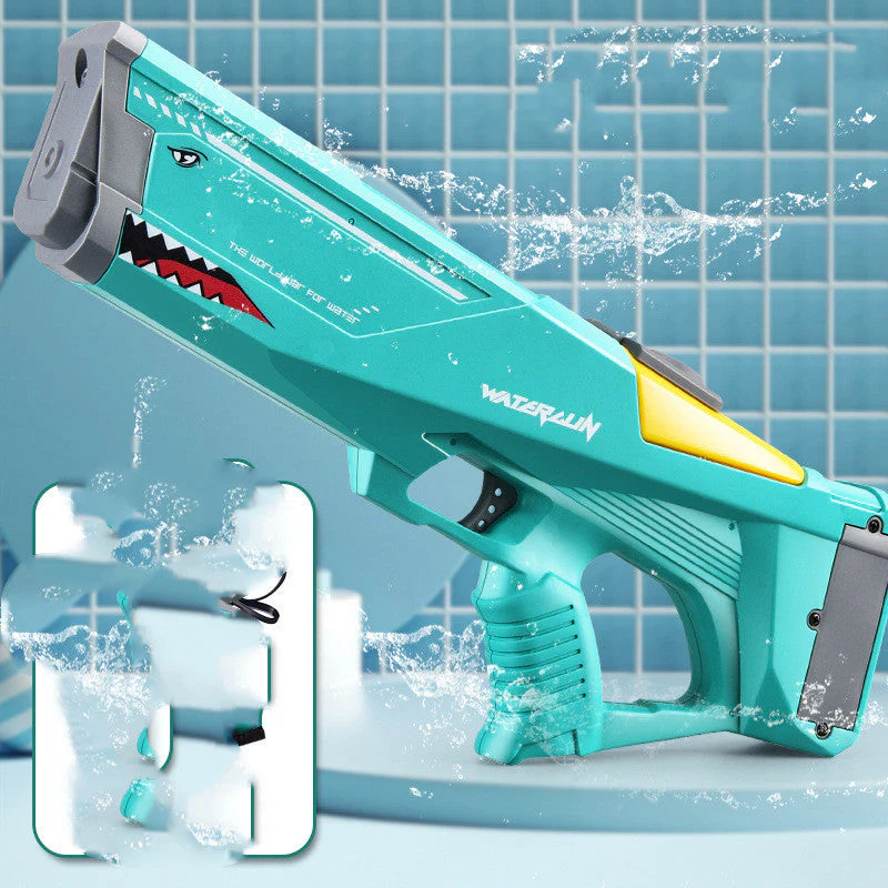Pistolet à eau électrique style requin pour enfants et adolescents - Jouet interactif extérieur - Image 4