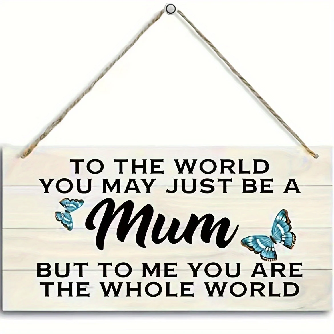 Plaque Murale Décorative pour Femme – Message Touchant pour Maman, Style Rustique avec Papillons, Cadeau Sentimental pour la Fête des Mères ou Anniversaire - Image 4