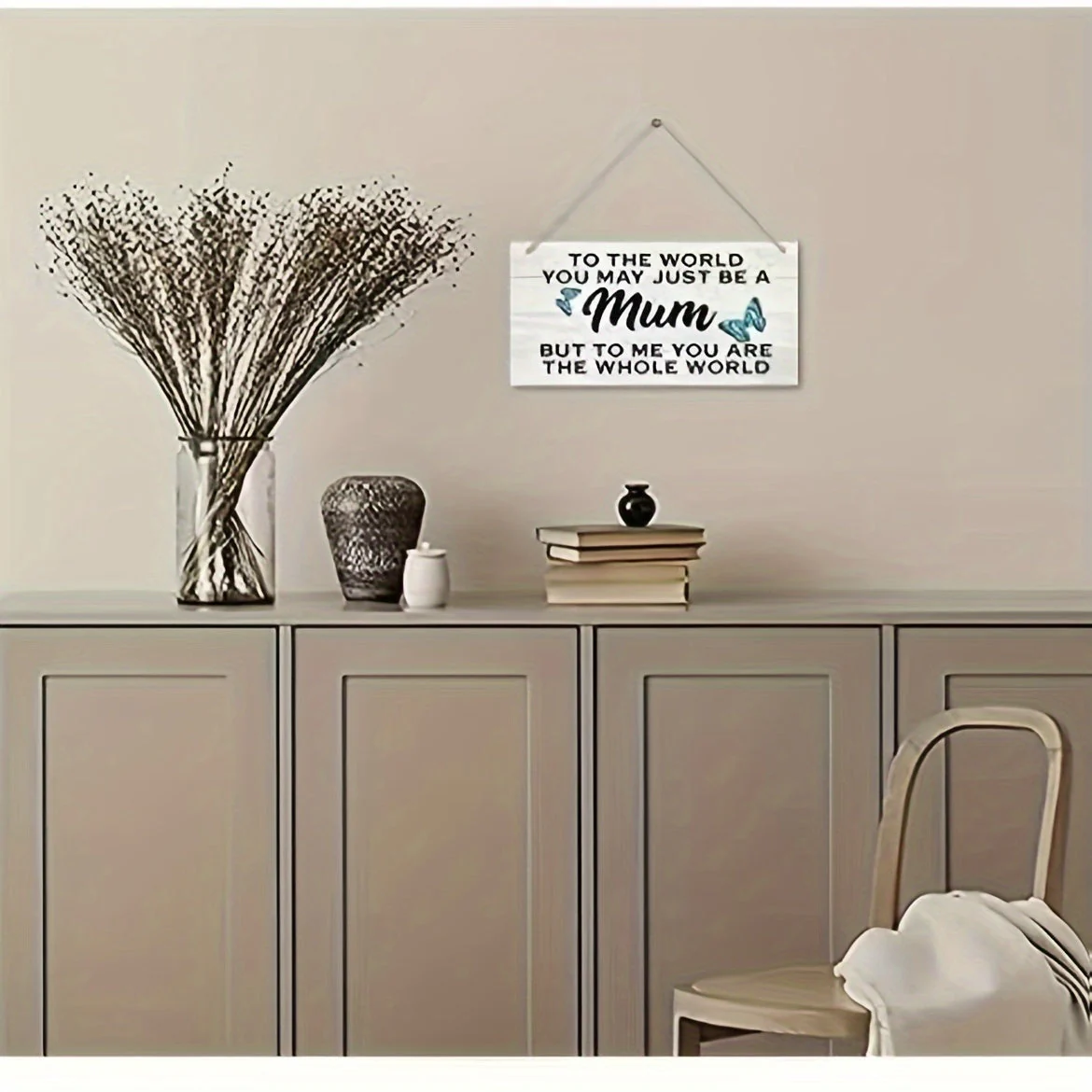 Plaque Murale Décorative pour Femme – Message Touchant pour Maman, Style Rustique avec Papillons, Cadeau Sentimental pour la Fête des Mères ou Anniversaire - Image 5