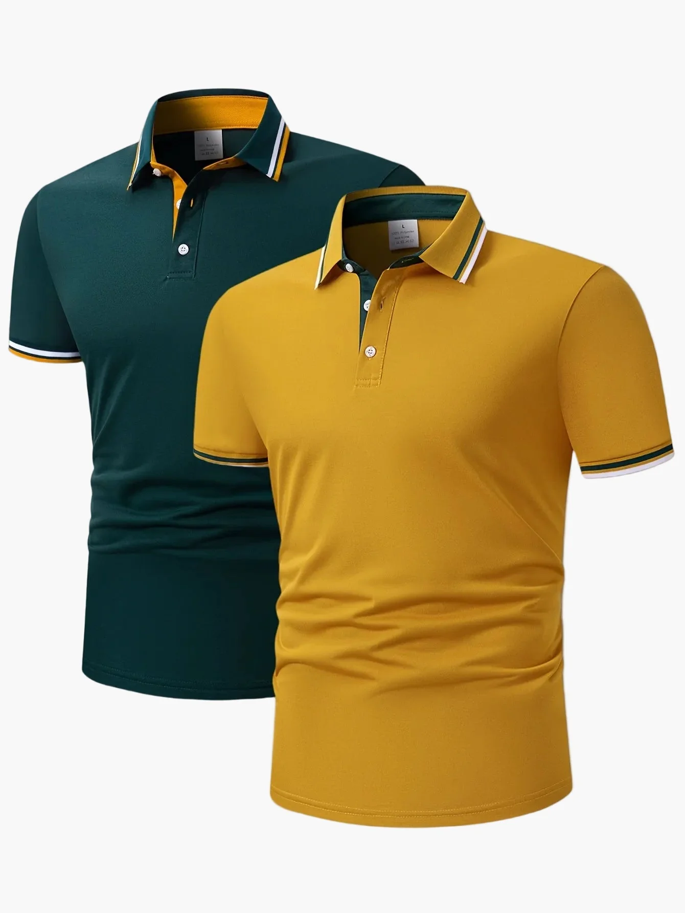 Polo décontracté homme à col contrastant, style élégant pour activités quotidiennes et loisirs - Image 6