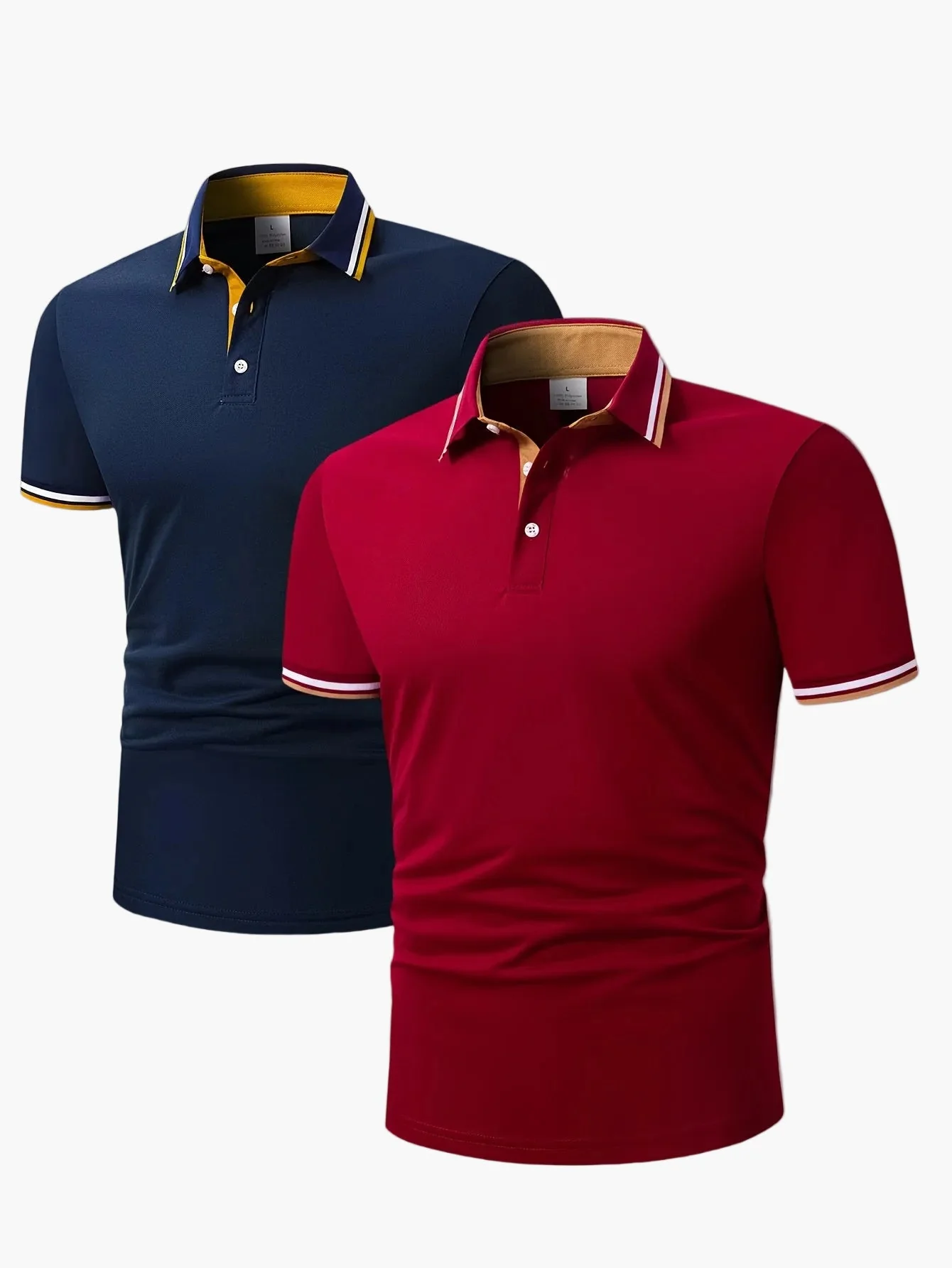Polo décontracté homme à col contrastant, style élégant pour activités quotidiennes et loisirs - Image 8