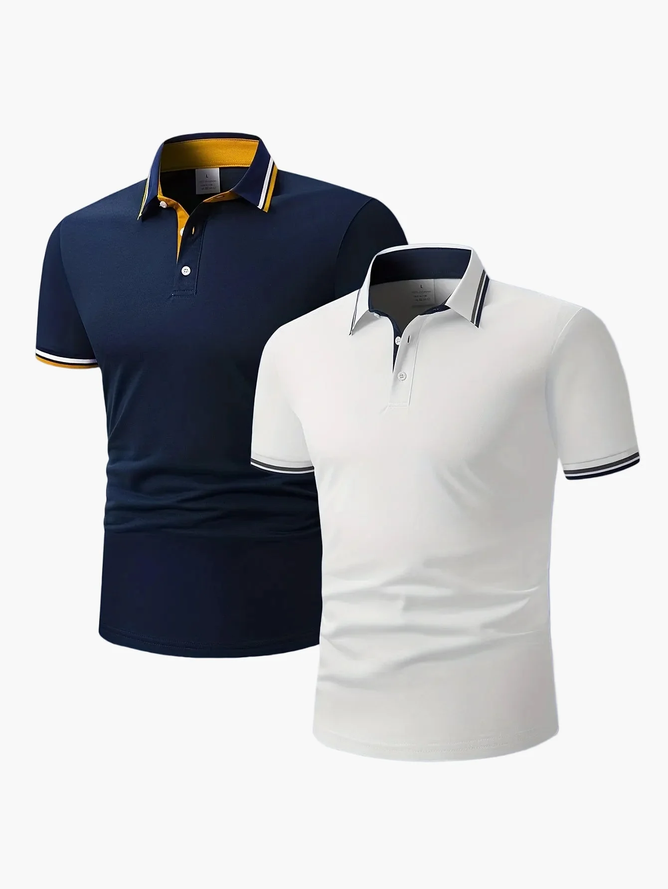Polo décontracté homme à col contrastant, style élégant pour activités quotidiennes et loisirs - Image 9