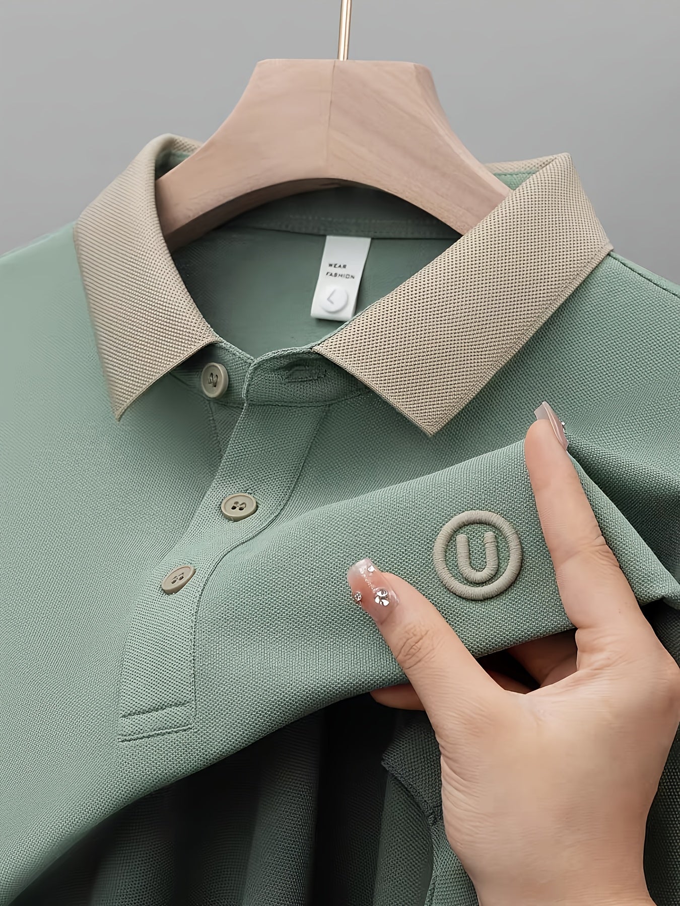Polo décontracté pour homme à col contrasté et logo brodé – style moderne et polyvalent - Image 3