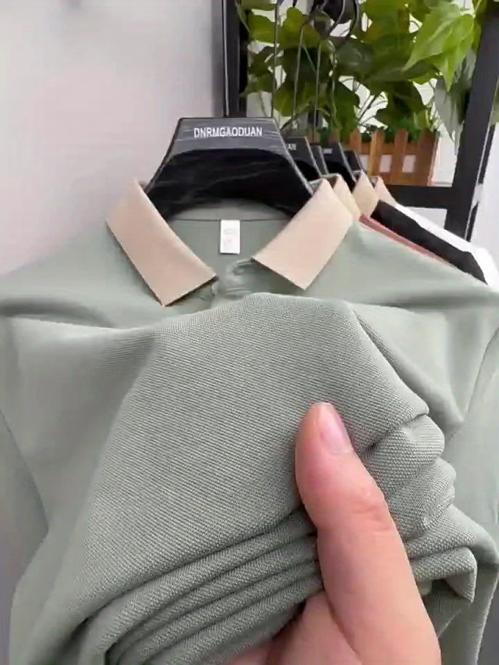 Polo décontracté pour homme à col contrasté et logo brodé – style moderne et polyvalent - Image 5