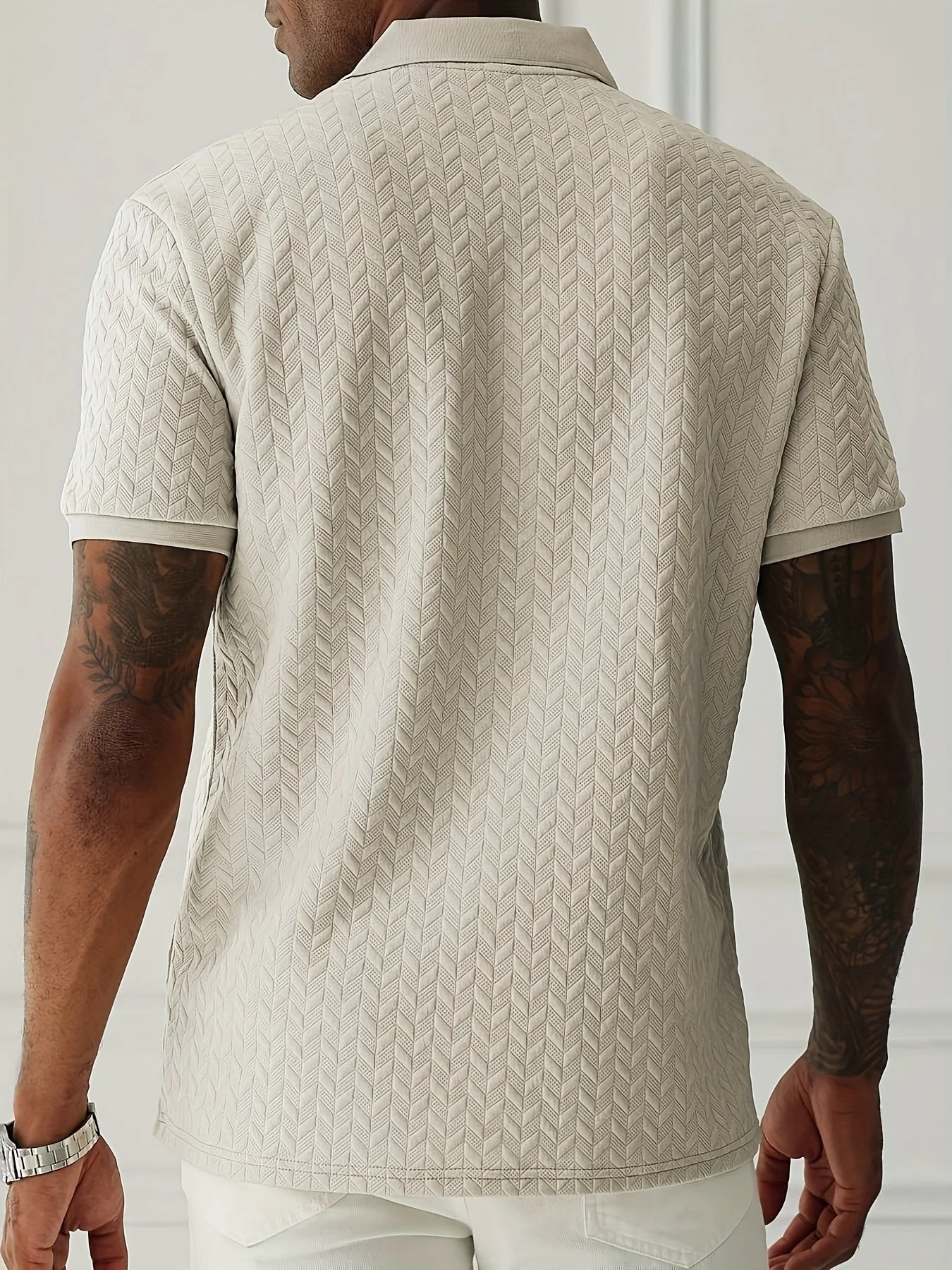 Polo décontracté homme motif chevron style été - Image 2