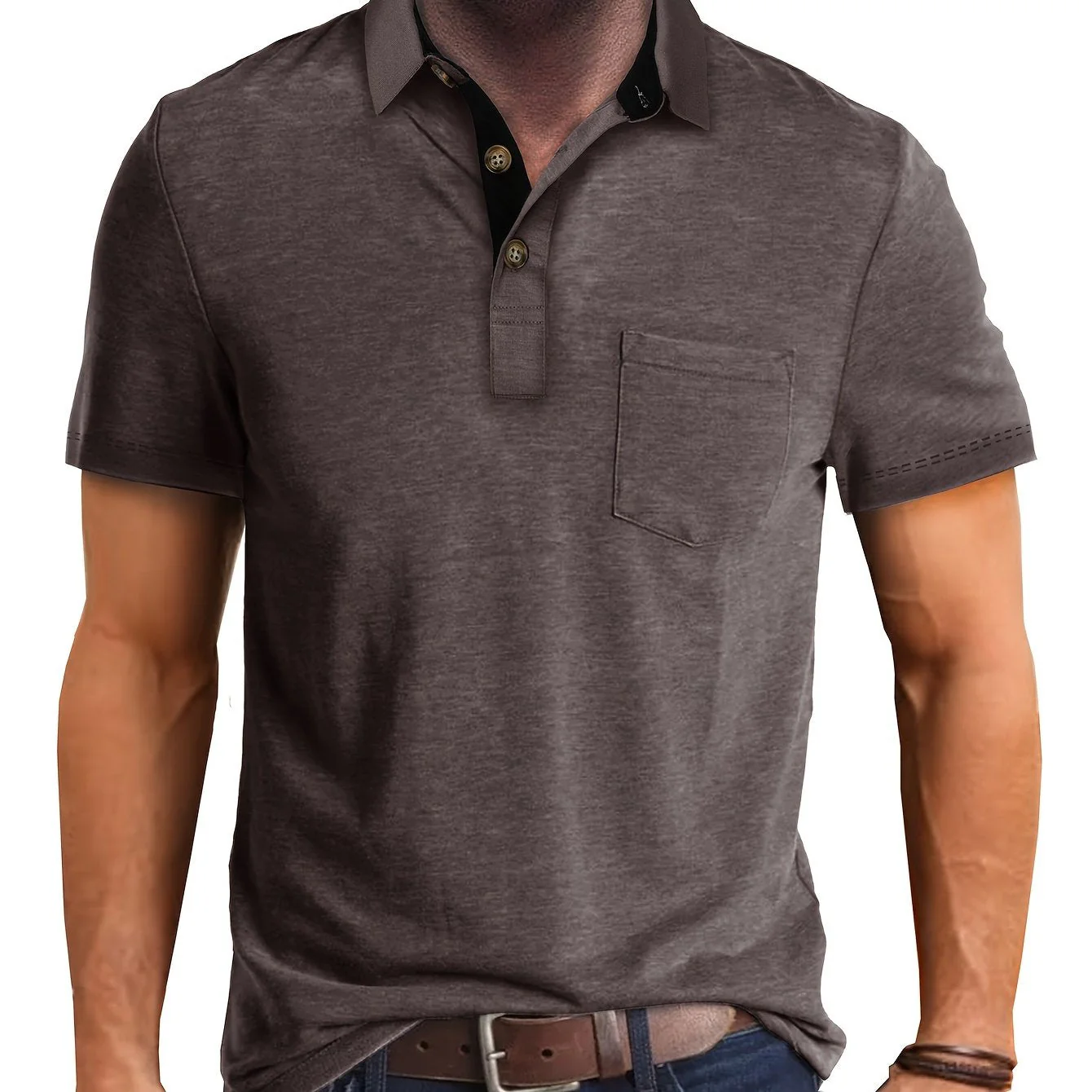 Polo décontracté pour homme à poche poitrine, style élégant pour usage quotidien ou bureau - Image 15