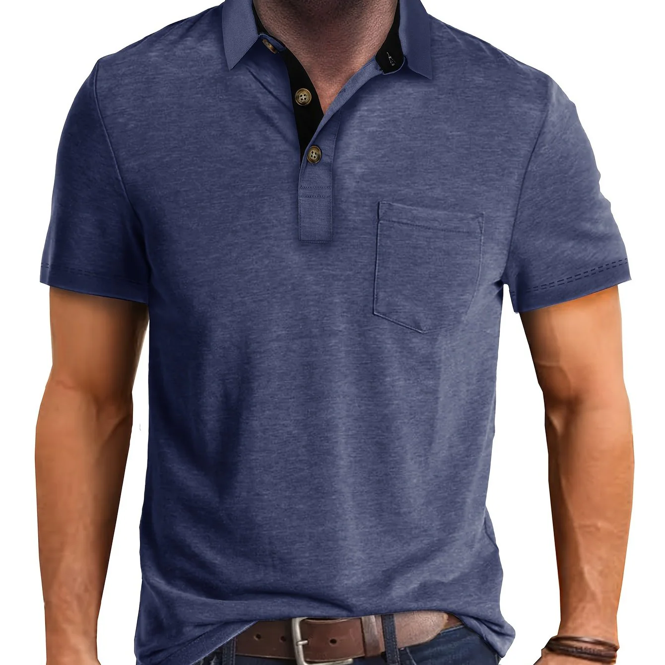 Polo décontracté pour homme à poche poitrine, style élégant pour usage quotidien ou bureau - Image 17