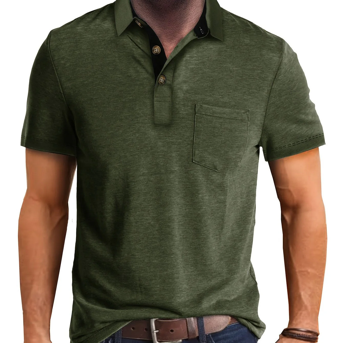 Polo décontracté pour homme à poche poitrine, style élégant pour usage quotidien ou bureau - Image 21