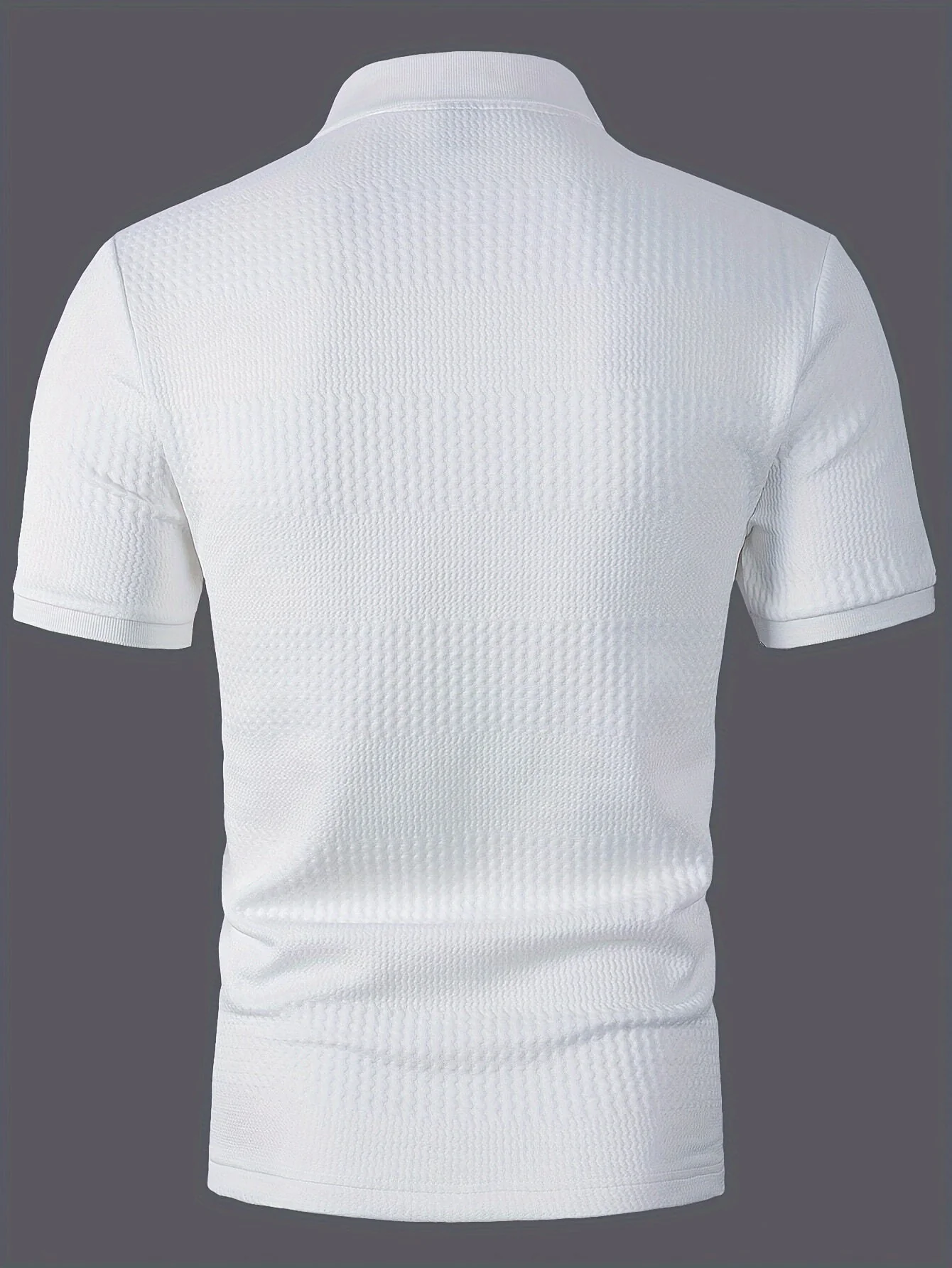Polo homme ajusté style casual à motif géométrique pour l'été - Image 8