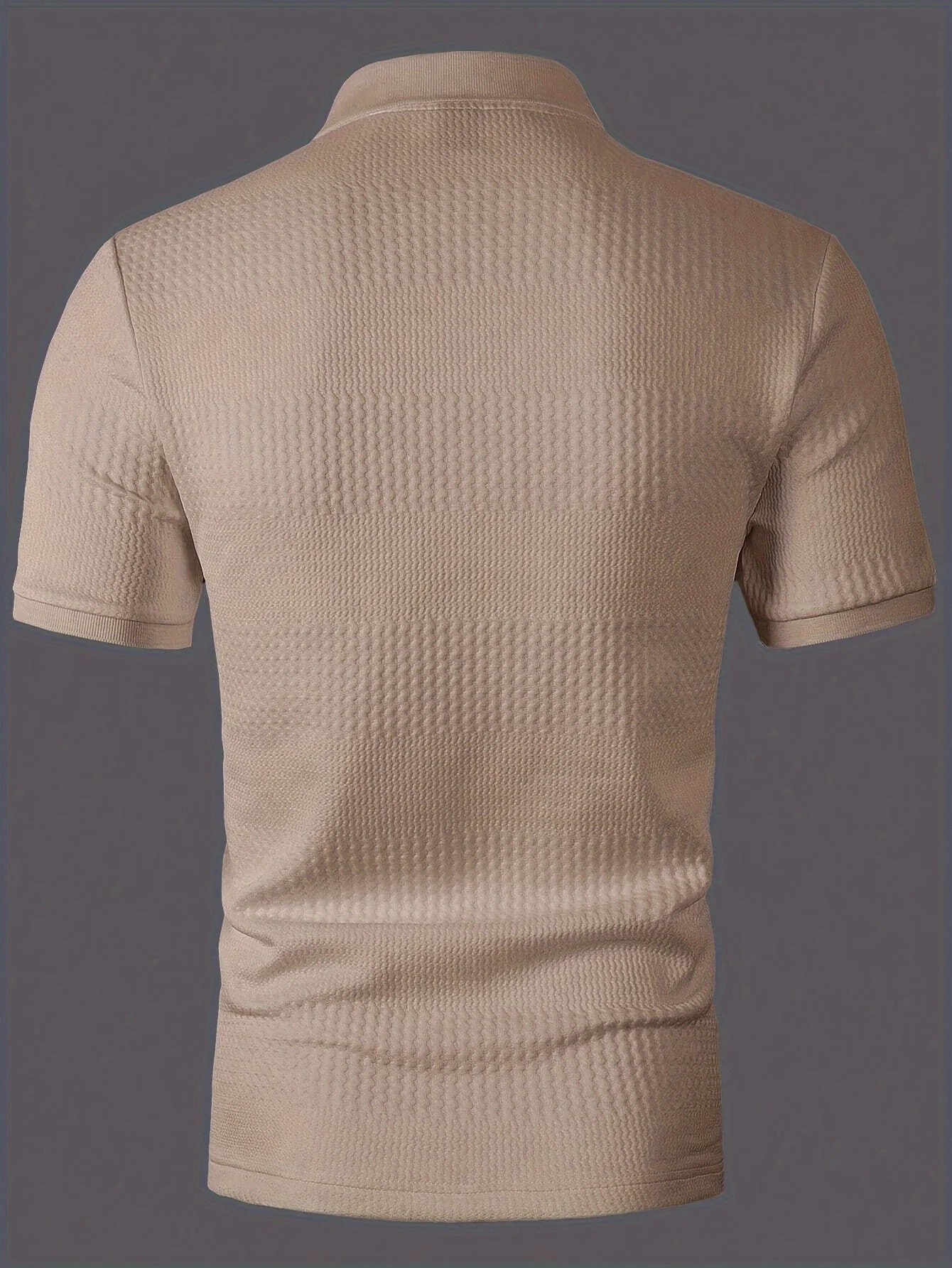 Polo homme ajusté style casual à motif géométrique pour l'été - Image 9