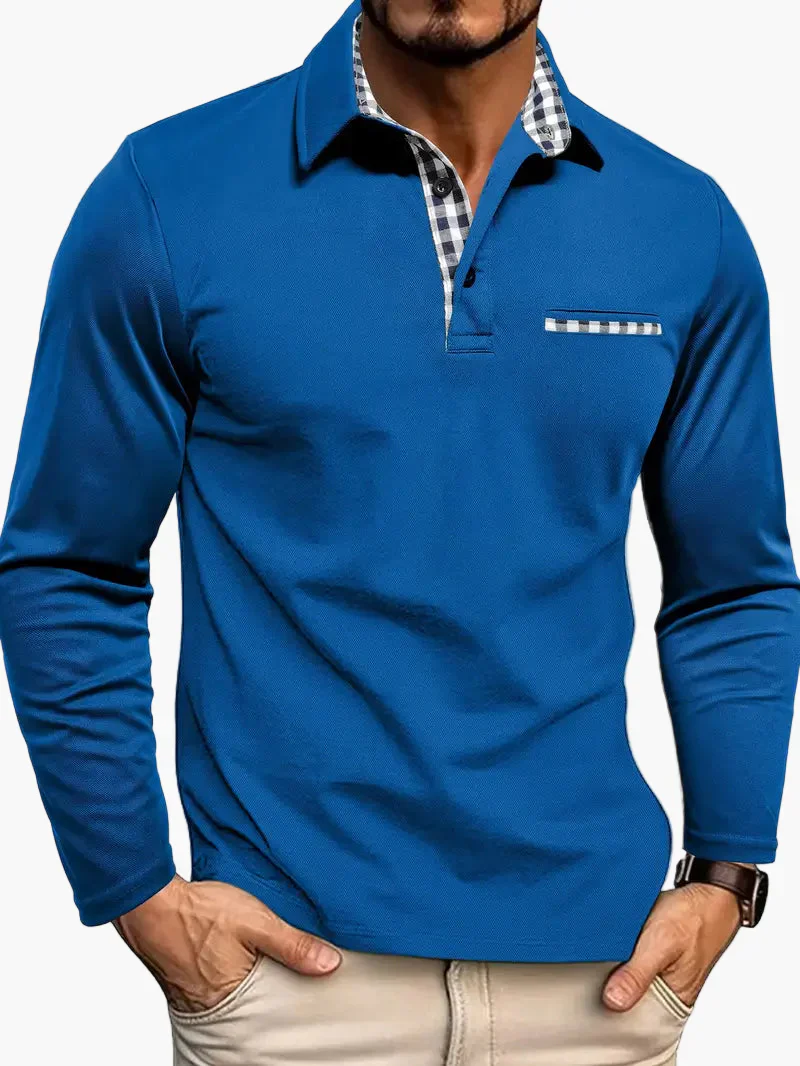 Polo Homme Élégant Manches Longues Style Moderne pour Affaires et Loisirs - Image 5