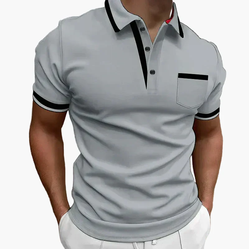 Polo homme style urbain chic à finitions contrastées pour look quotidien soigné - Image 5