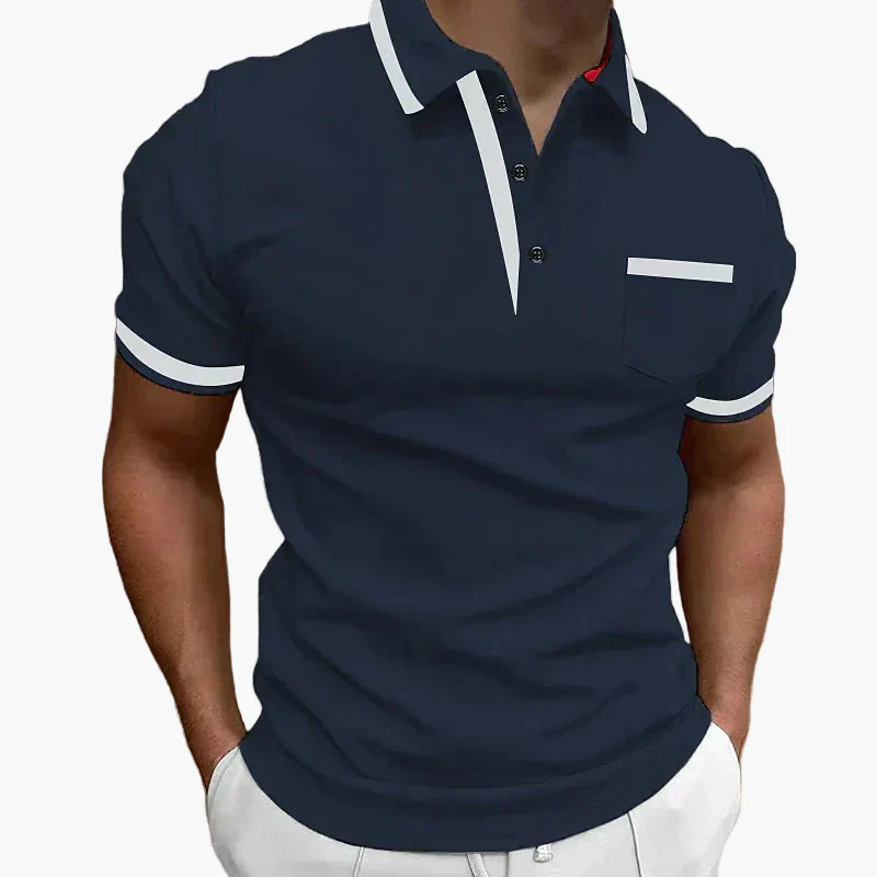 Polo homme style urbain chic à finitions contrastées pour look quotidien soigné - Image 7