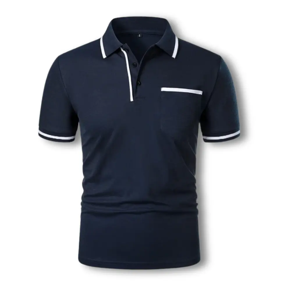 Polo homme style urbain chic à finitions contrastées pour look quotidien soigné - Image 8