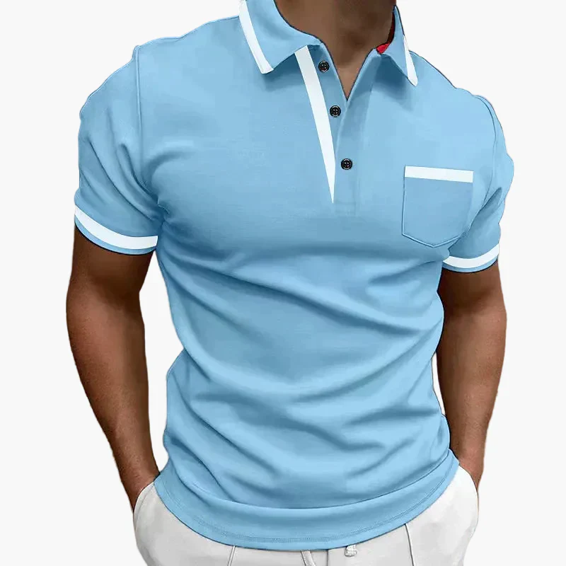 Polo homme style urbain chic à finitions contrastées pour look quotidien soigné - Image 9