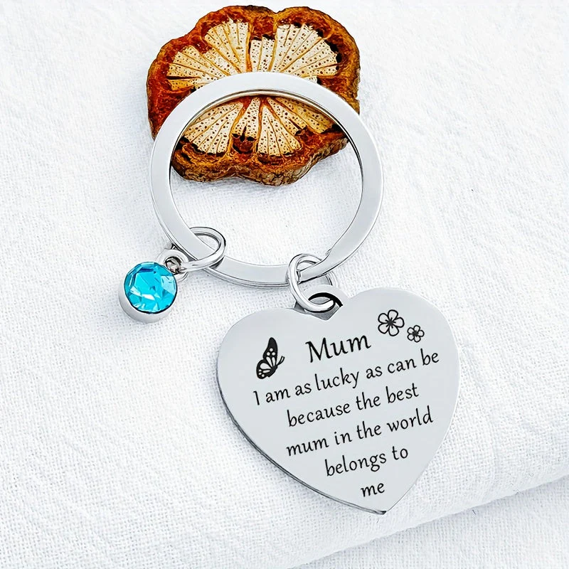 Porte-clés cœur pour femme – Cadeau sentimental fête des mères, message gravé pour maman - Image 3