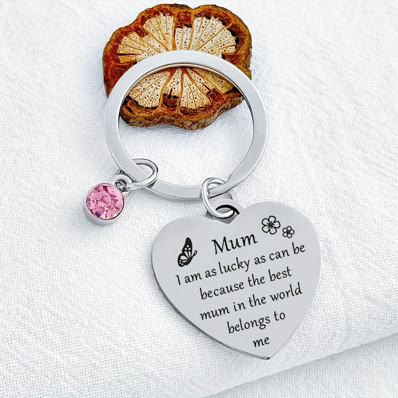Porte-clés cœur pour femme – Cadeau sentimental fête des mères, message gravé pour maman - Image 5