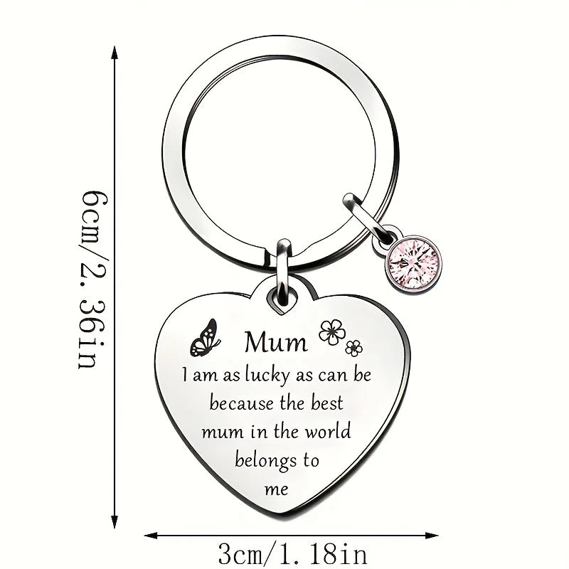 Porte-clés cœur pour femme – Cadeau sentimental fête des mères, message gravé pour maman - Image 6